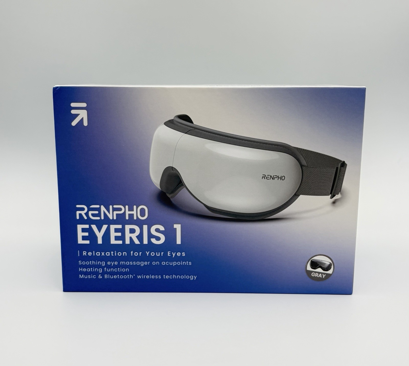 RENPHO Eyeris 1 Eye Massager Mask Heat Compression Bluetooth Gray RF-EM001 NEW