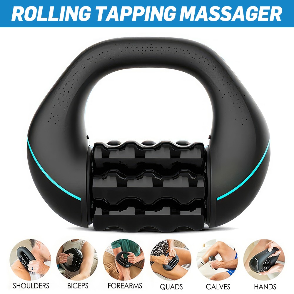 Electric Handheld Rolling Massager Rechargeable 3-Speed Spin Percussive Massager