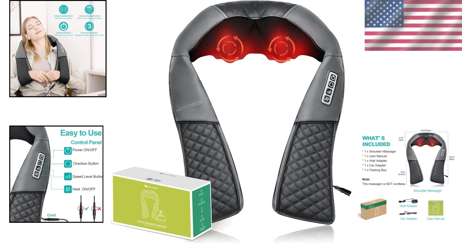 Portable Electric Shiatsu Back Massager