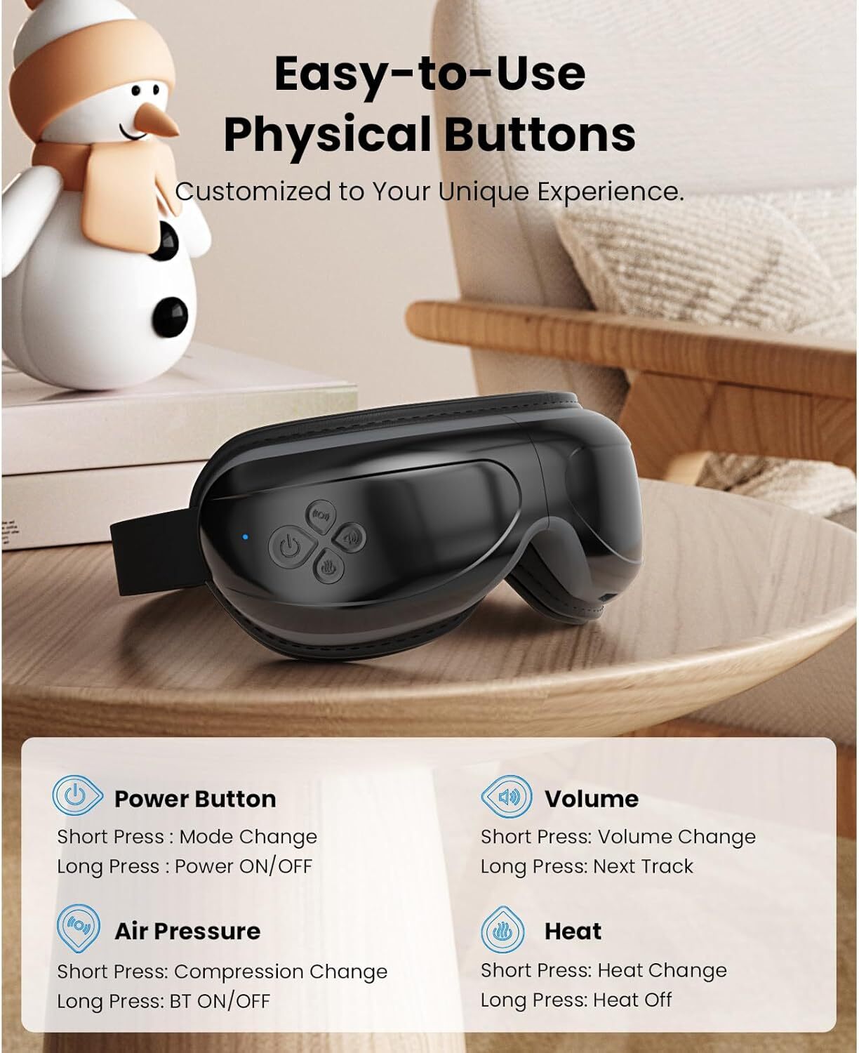 Bob and Brad Smart Eye Massager with Heat BT Music Improve Sleep Dry Eyes Relief