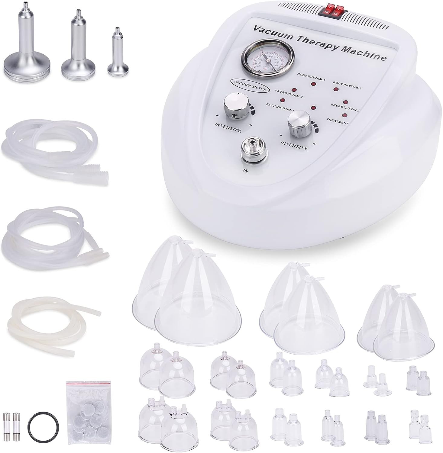 Vacuum Therapy Cupping Machine with 30 Cups and 3 Metal Gua Sha Handles for S…