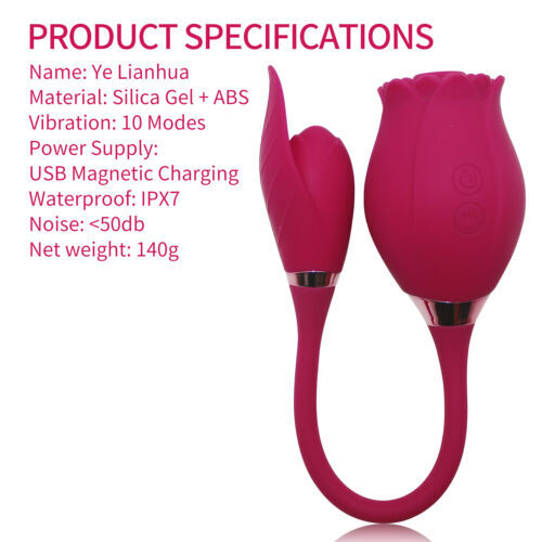 MultiStyle-Rose-Silicone-Rose-Vibrator-Tongue-Licking-Sucker-Women-Massager-USB