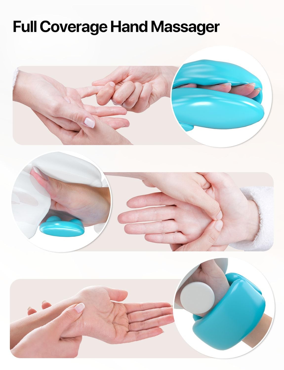 ALLJOY Hand Massager, Cordless Electric Hand Massager with Heat and Kneading …