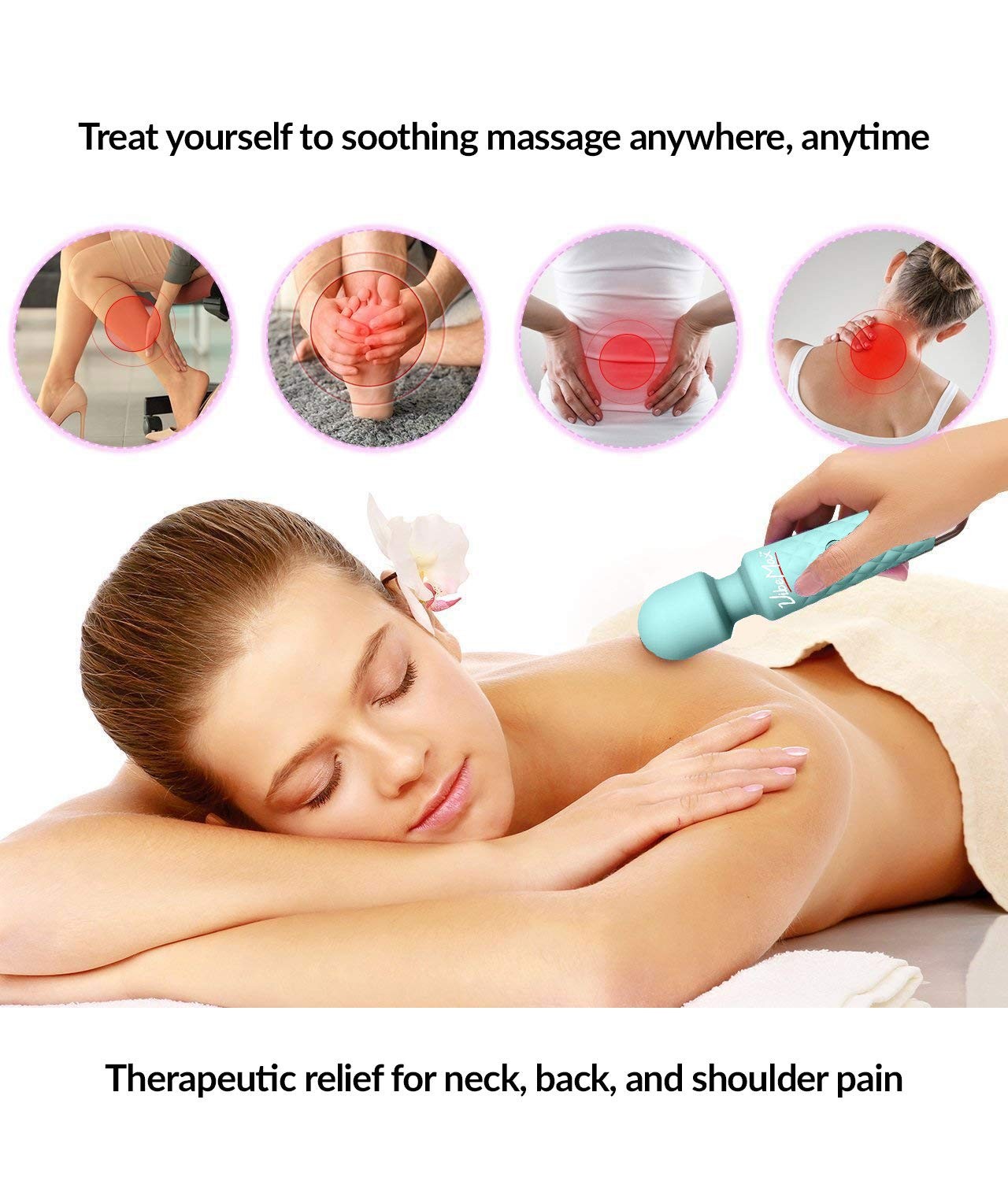 VibeMax Rechargeable Personal Massager – Powerful Multi Speed Vibration – Whi…