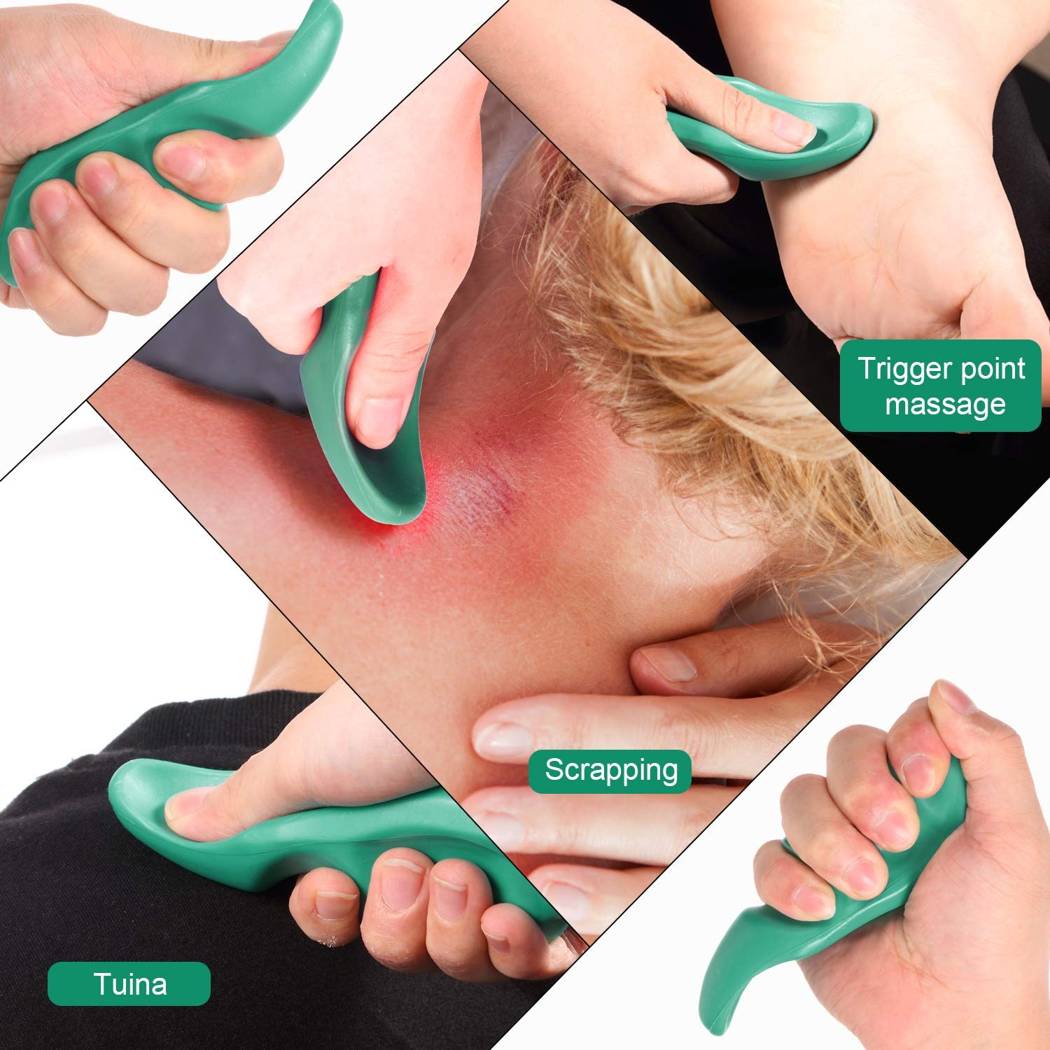 2 Pcs Deep Tissue Massage Tool Set Include 4 Legged Palm Massager and Thumb M…