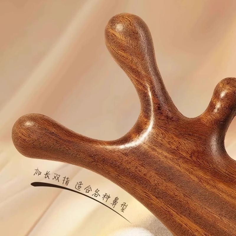 2pcs Sandalwood Head Neck Face Massager Comb Acupoint Scalp Body Tool Set Pro
