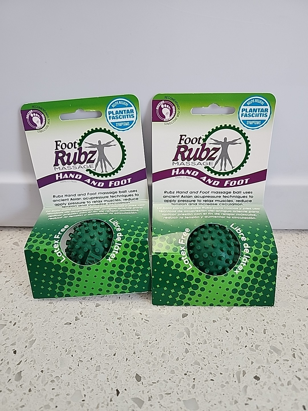 Foot Rubz Massage Ball for Feet & Hands – Nerve Relief – Made in USA Lot Of 2