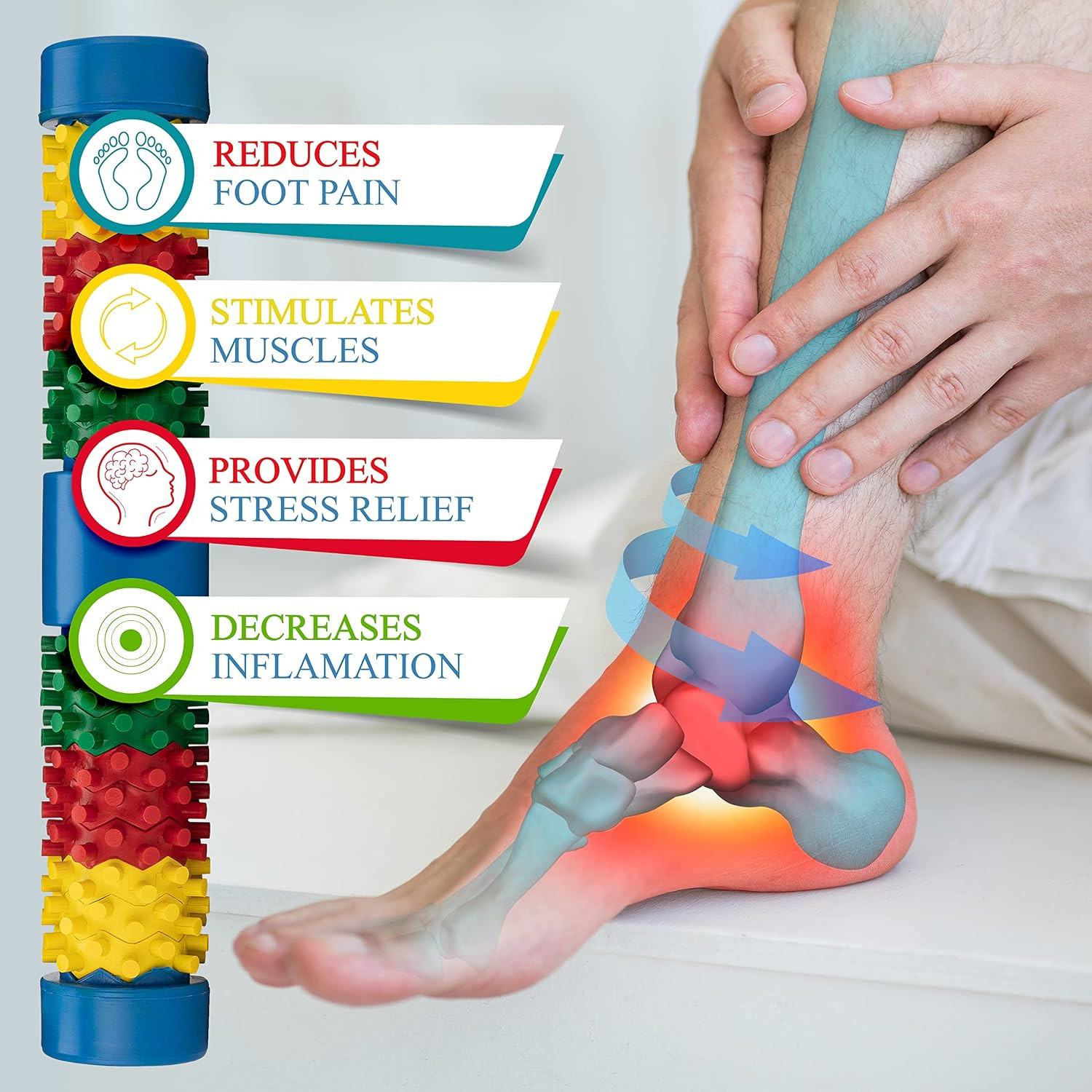Foot Roller Massager – Plantar Fasciitis – Neuropathy Pain and Circulation – Hee