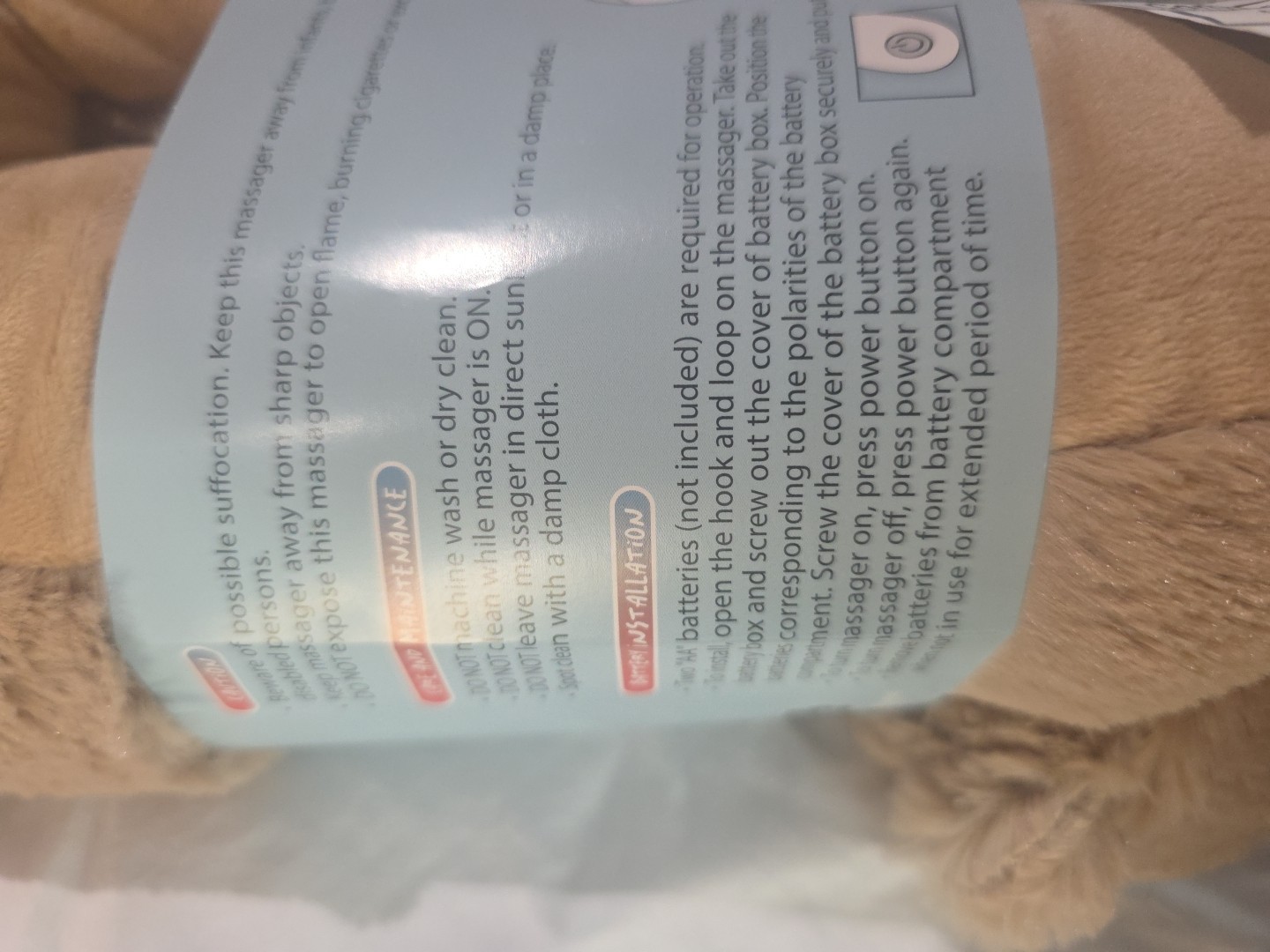 HealthTouch Polyester Fibers Neck Massager Brown Puppy Requires 2 AA Short Ears