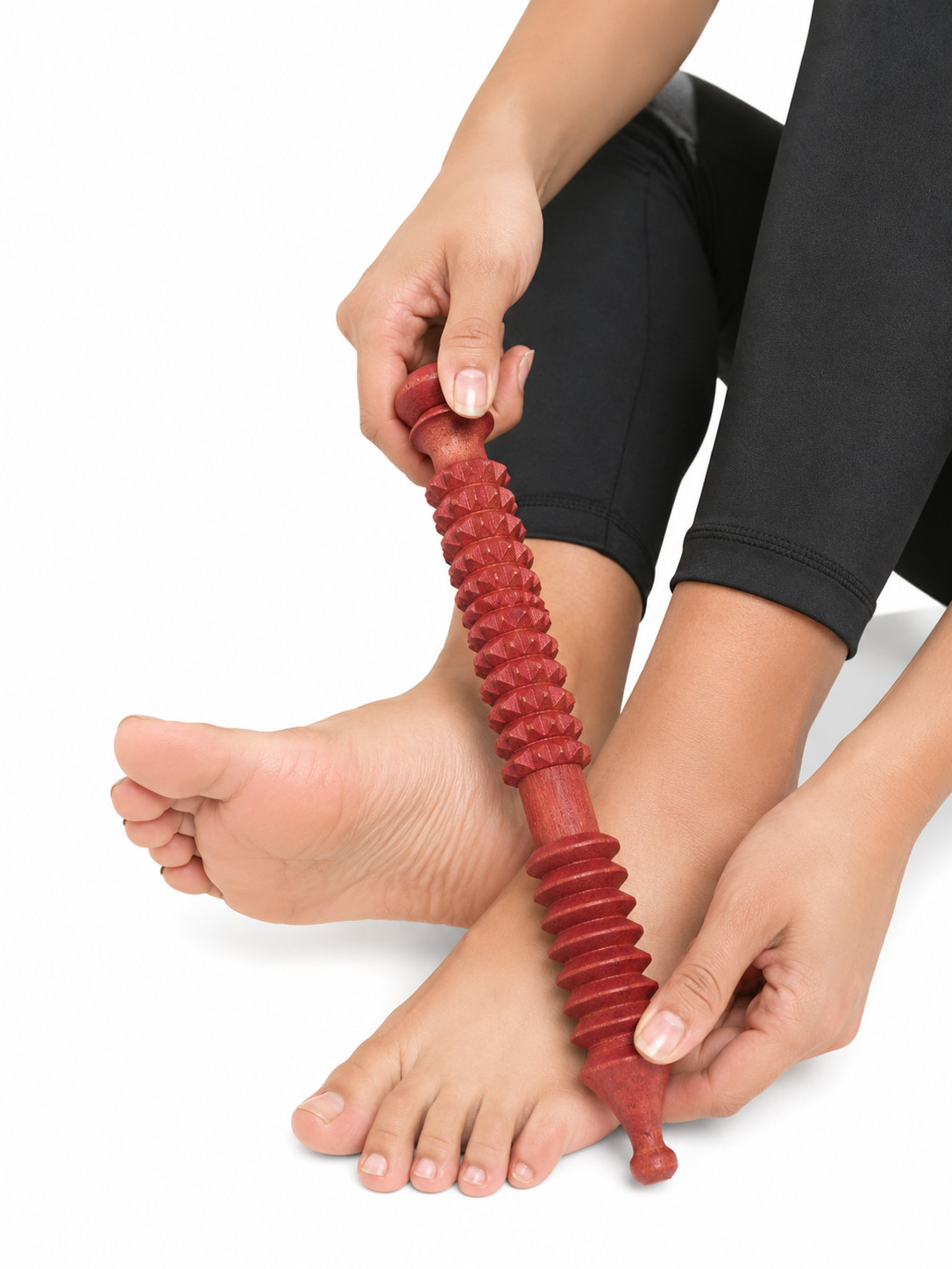 5 Wooden Massage Sticks & 5 Acupressure Rings Hand Massage Combo Pack