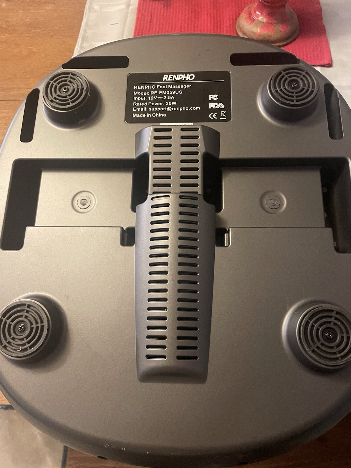 Renpho RF-FM059 Black Heat Air Intensity Electric Foot Massager No Remote