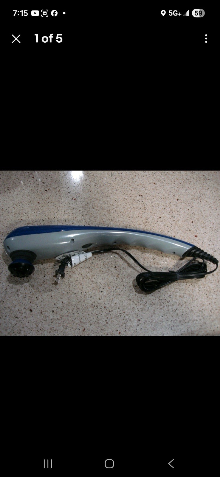 Wahl Infratouch Corded Handheld Vibrating Full Body Massager, Blue/Gray