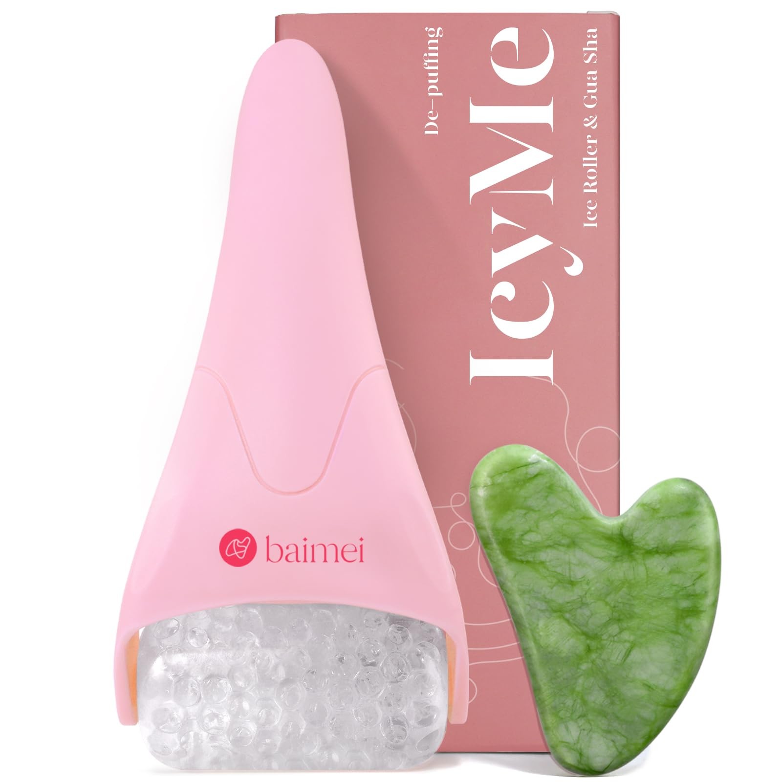 BAIMEI IcyMe Ice Roller for Face and Gua Sha Facial Tool Set, Ice Face Roller…