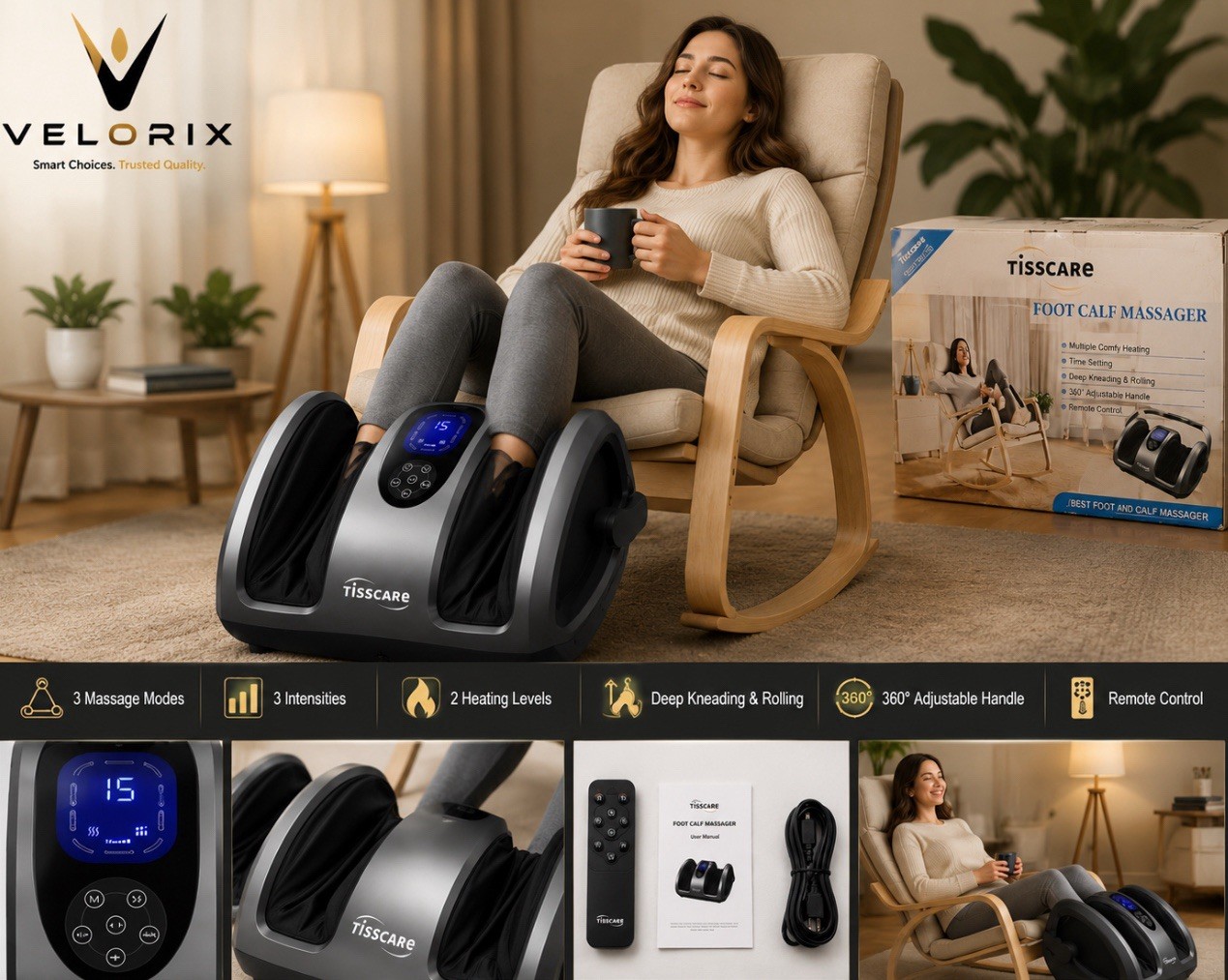 TISSCARE Shiatsu Foot Massager with Heat: FSA HSA Eligible Foot Massager