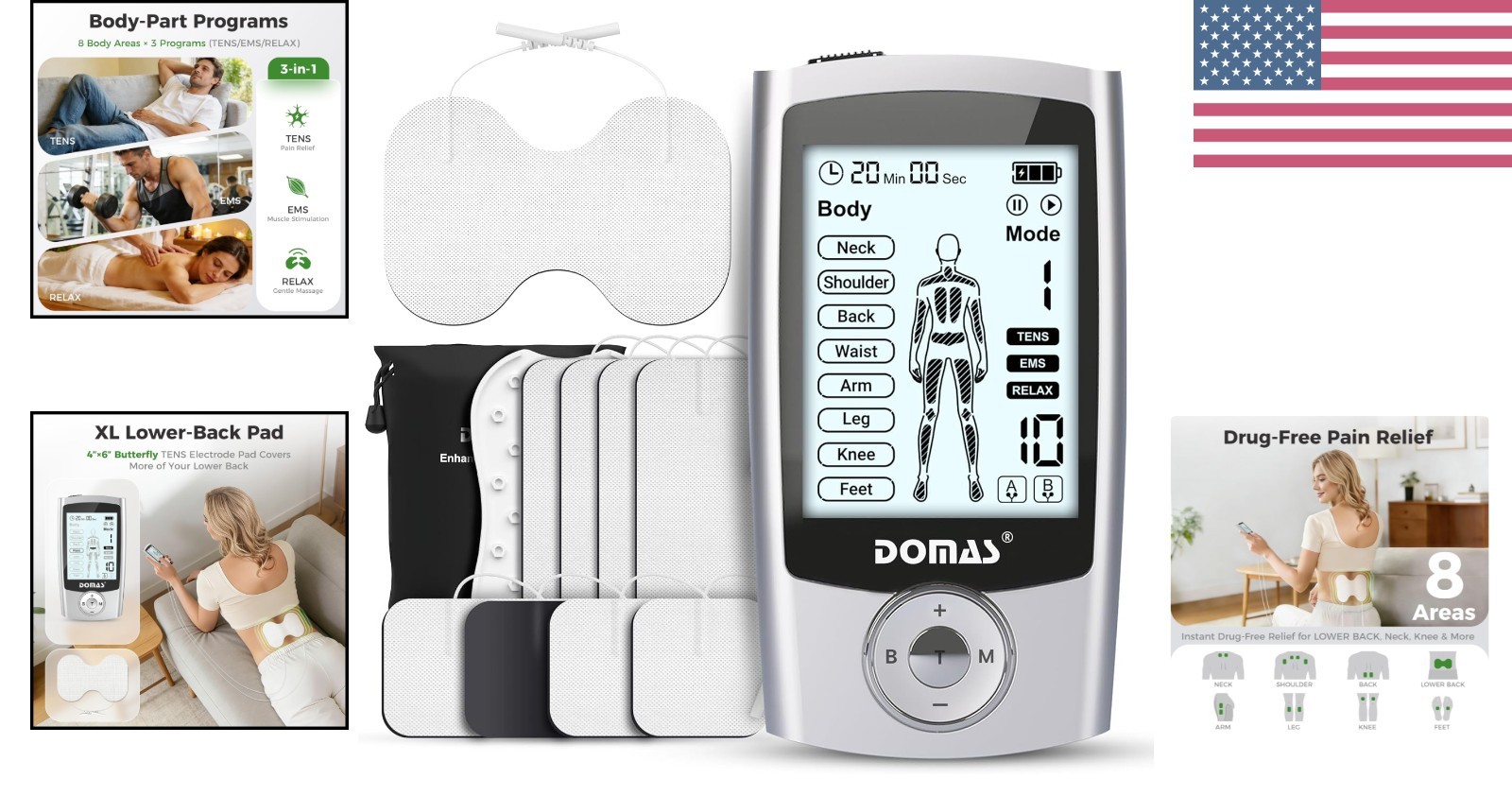 Dual Channel TENS Unit with Butterfly Pad – Expert Pain Management Solution