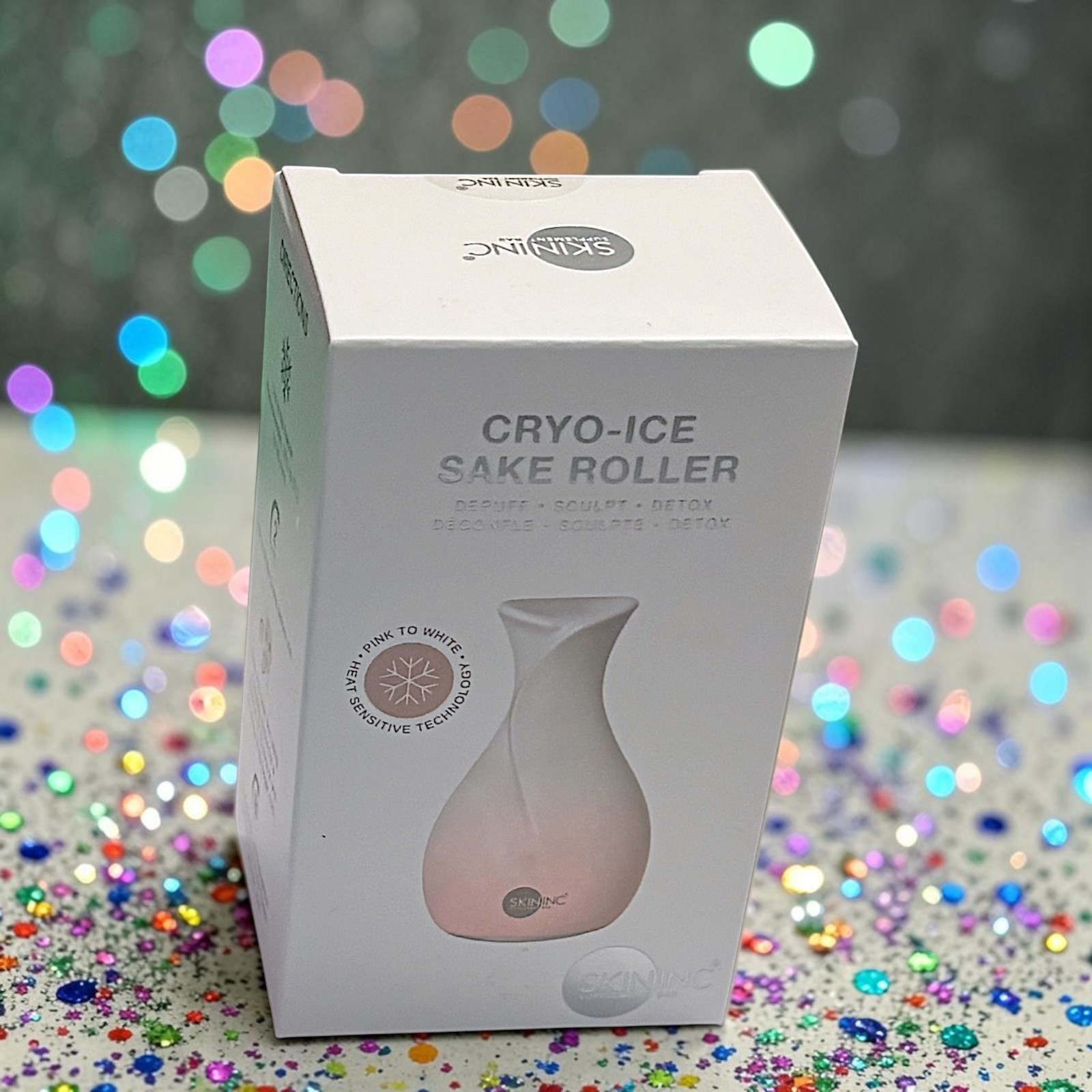 Skin Inc Cryo-Ice Sake Roller Blush Edition Face Cooling Massager Pink
