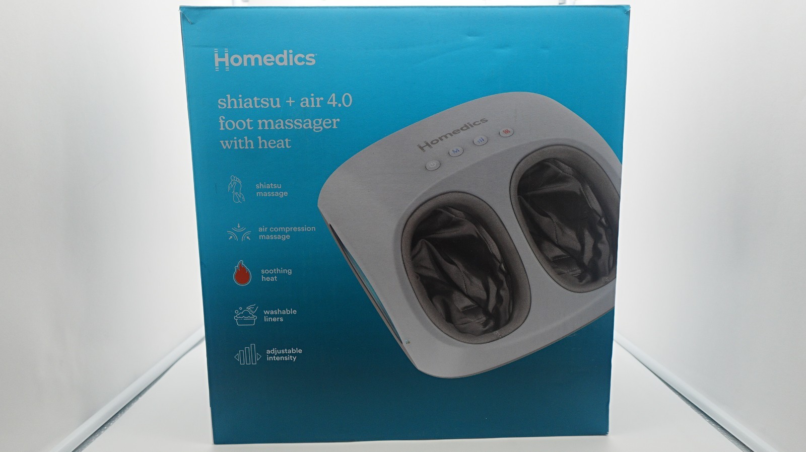 Homedics Shiatsu Air 4.0 Foot Massager with Heat Relaxing Deep Kneading Therapy