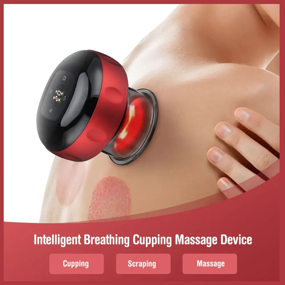 Electric Cupping Therapy Massager Portable Rechargeable 6/12 Level Adjustable OZ