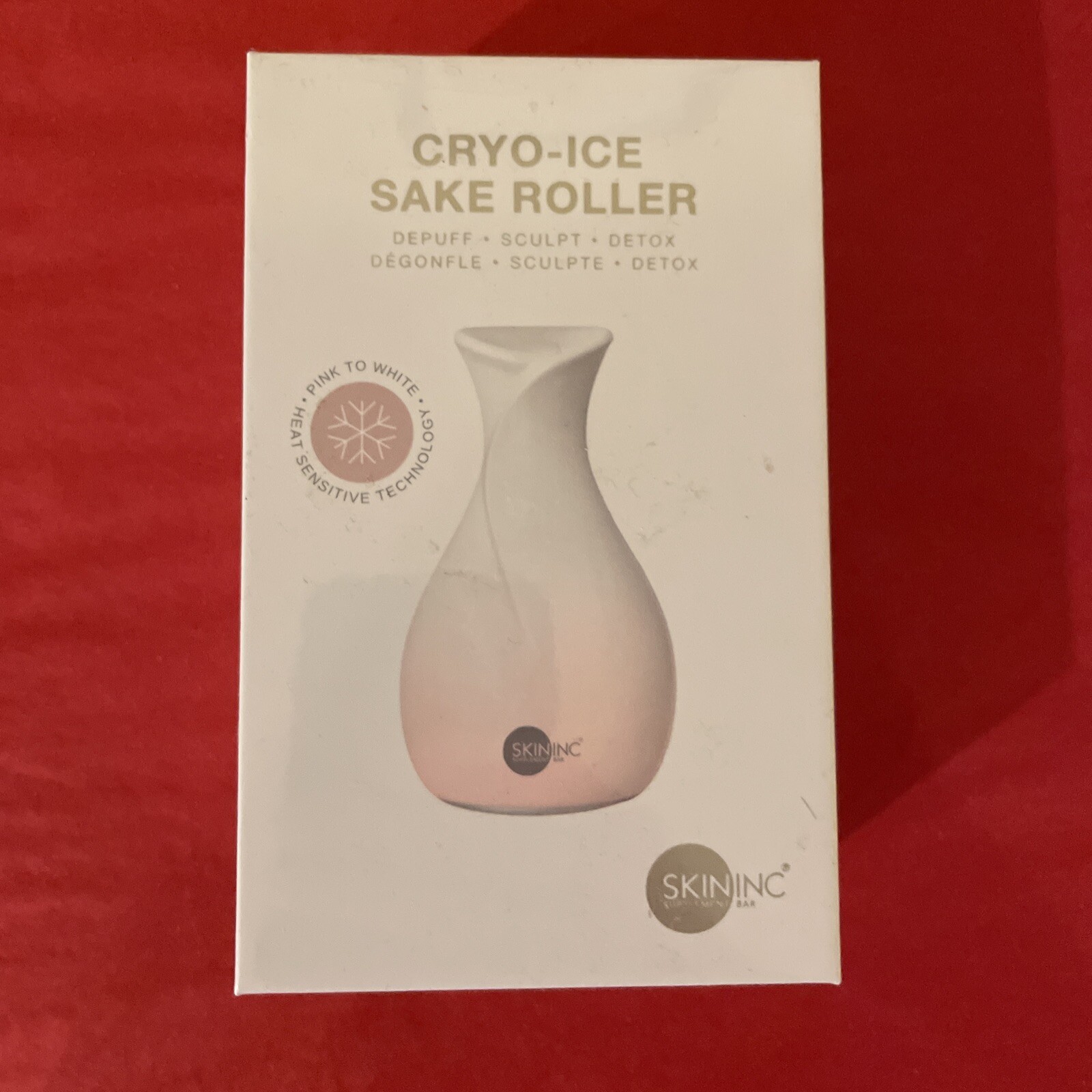 SkinInc Sculpting & Depuffing CRYO-ICE SAKE ROLLER Pink to White – Sealed & New