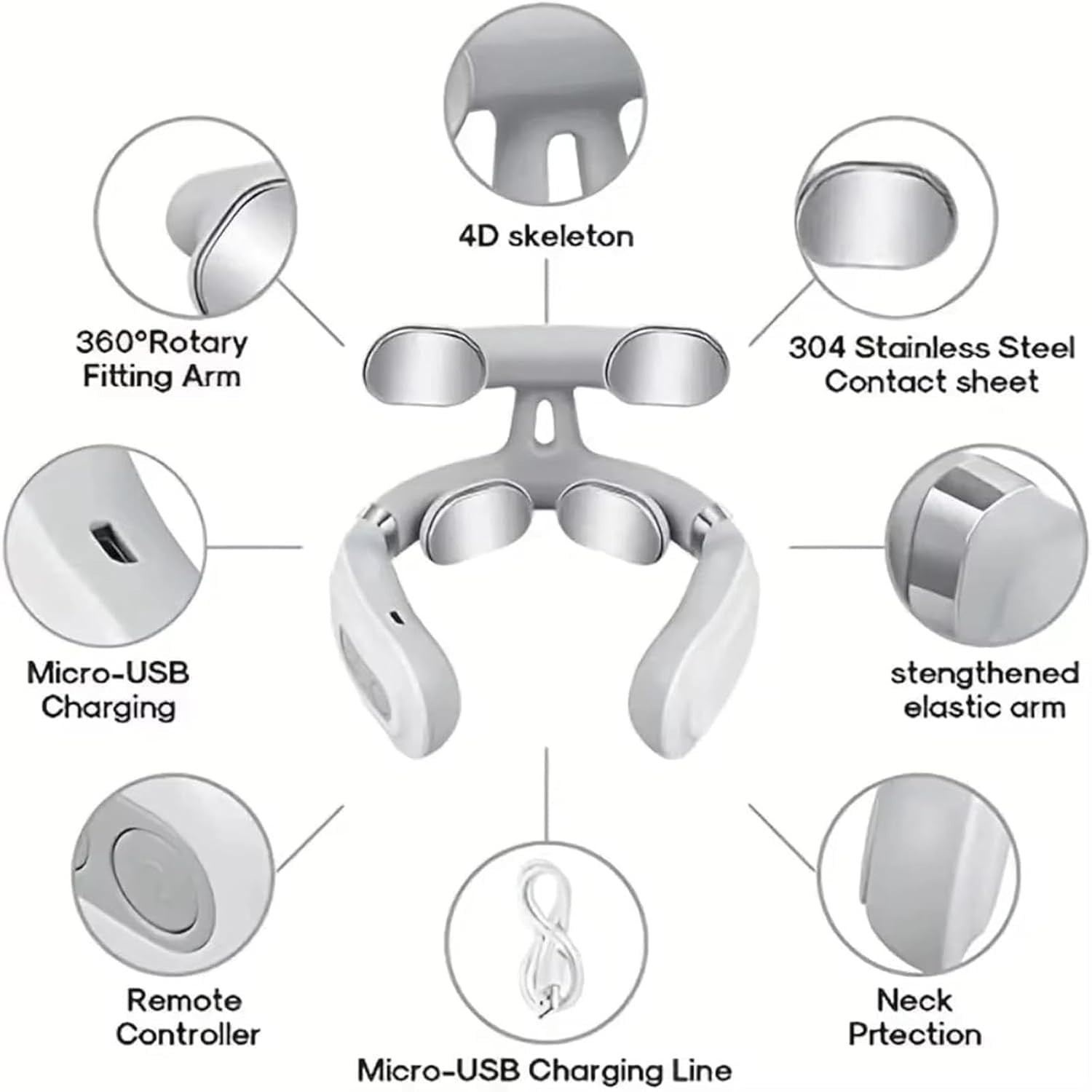 Vitality Magic Pro 2.0 Neck Massager,Portable Neck Relaxation Device 4-Head Magi