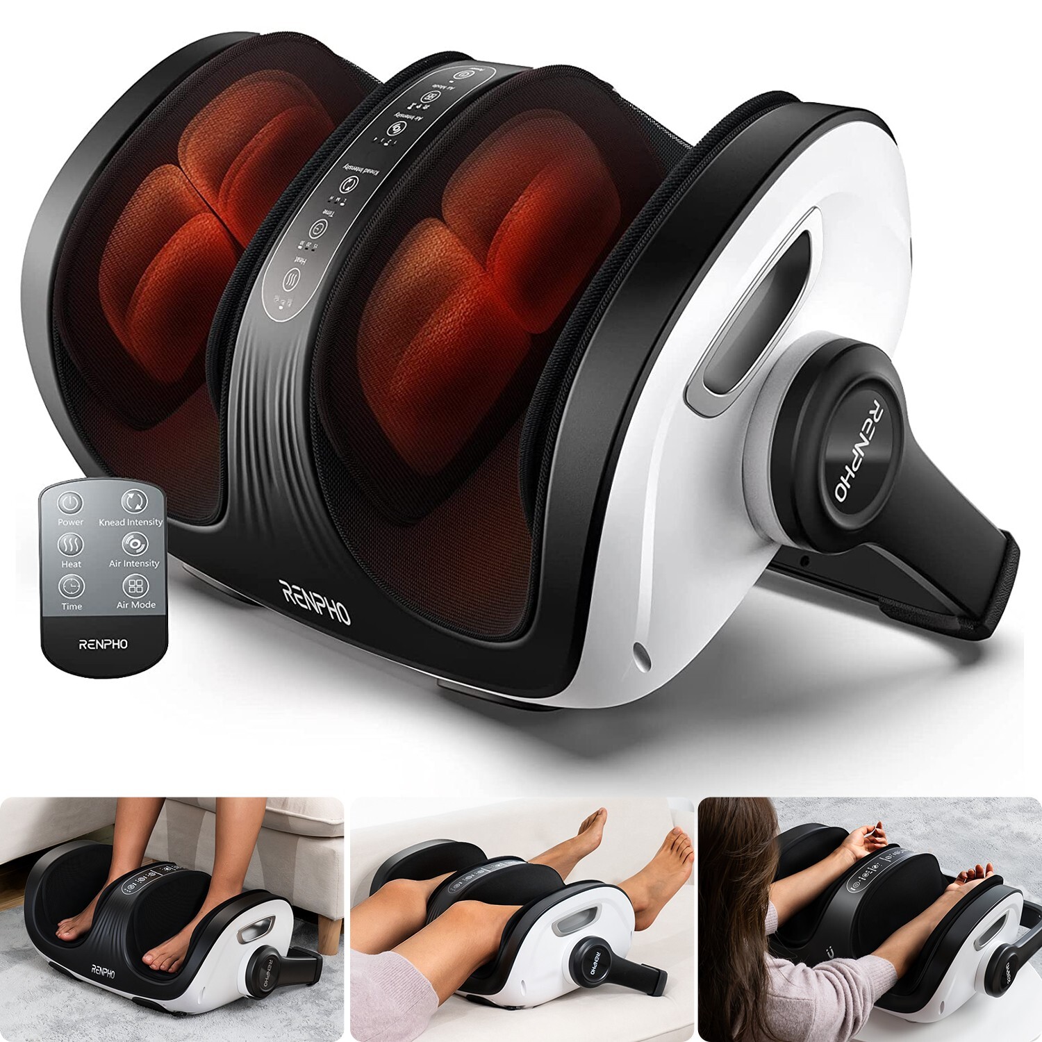 RENPHO Shiatsu Foot Massager with Heat Foot & Calf Massager Remote Control Gift
