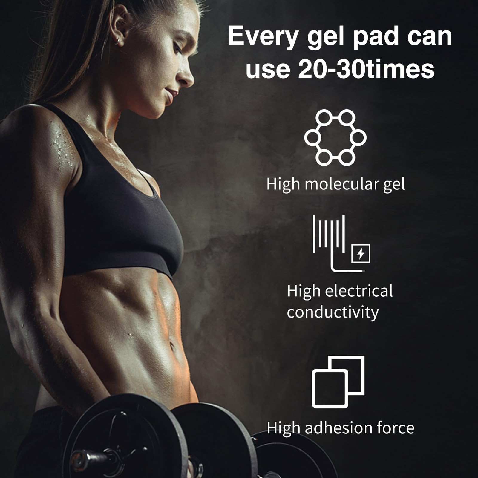 50Pcs Abs Stimulator Training Replacement Gel Sheet Pads for Abdominal Muscle…