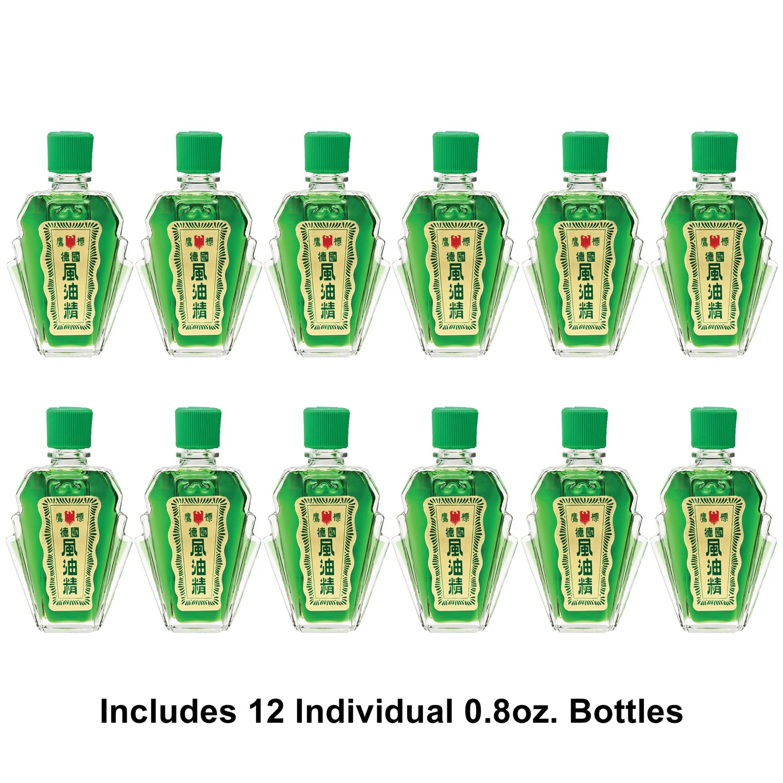 Eagle Brand Natural Medicated Oil, Includes 12 Individual 0.8oz. Bottles