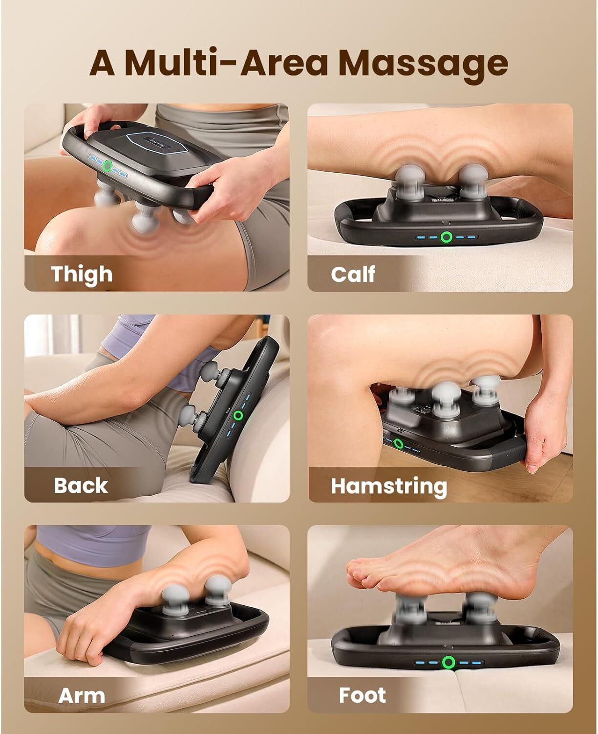 2-in-1 Massage Gun with 4-Head Deeply Relaxed for Back, Leg, Muscle, Athletes