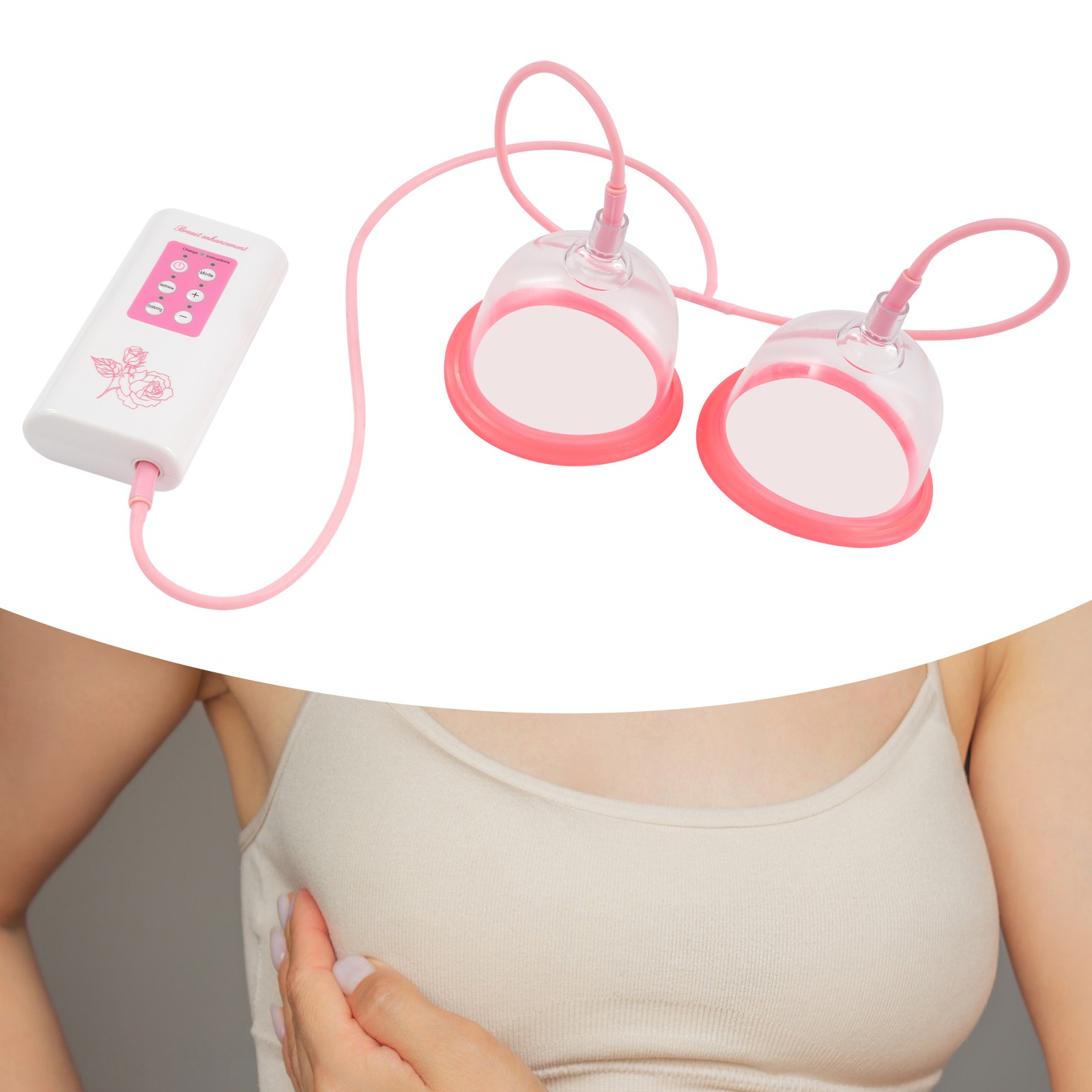 Electric Breast Enhancer Enlarger Massager Pump Vacuum Suction Enlargement B Cup