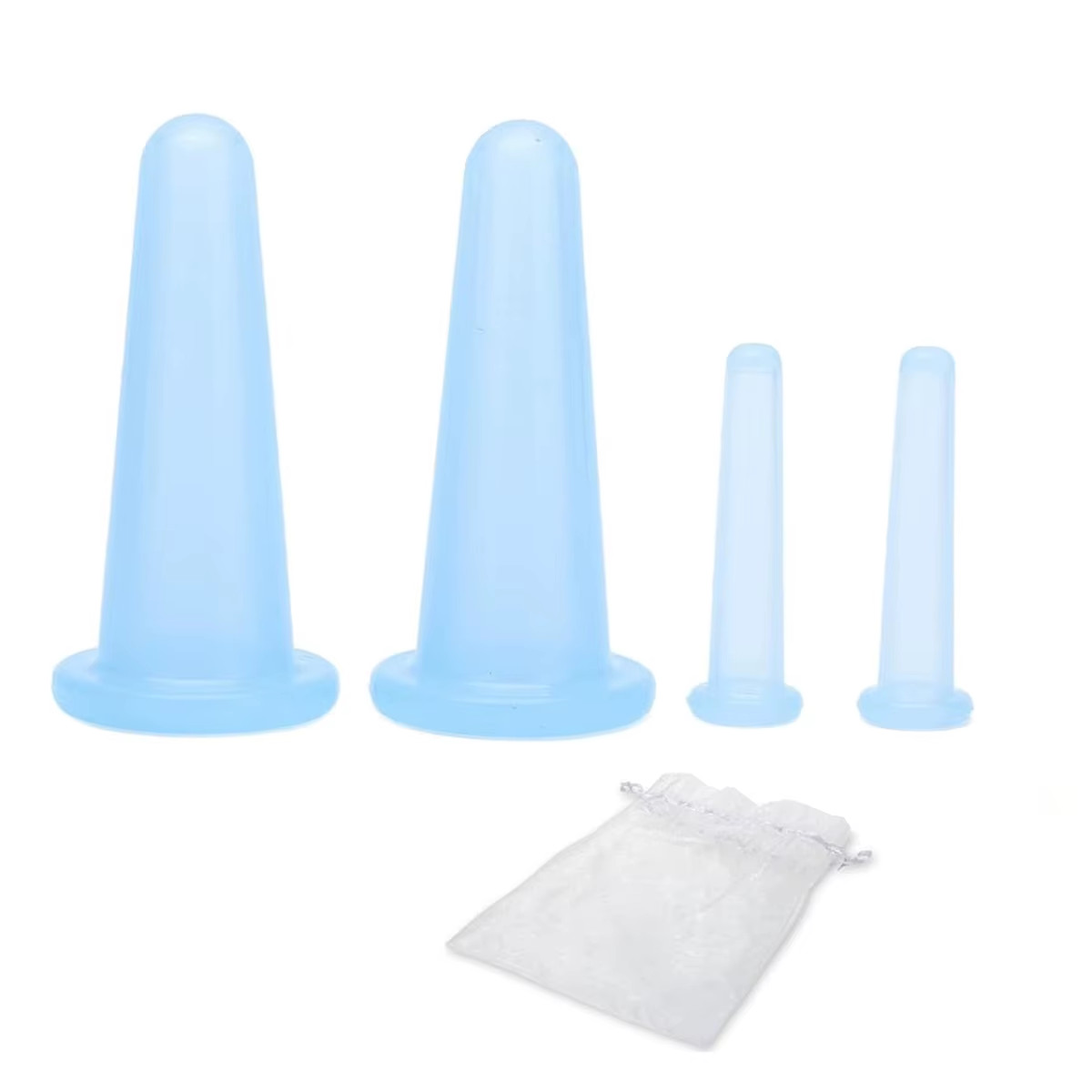 4Pcs Silicone Massage Body Cups Vacuum Cupping Face Skin Lifting Body Facial Cup
