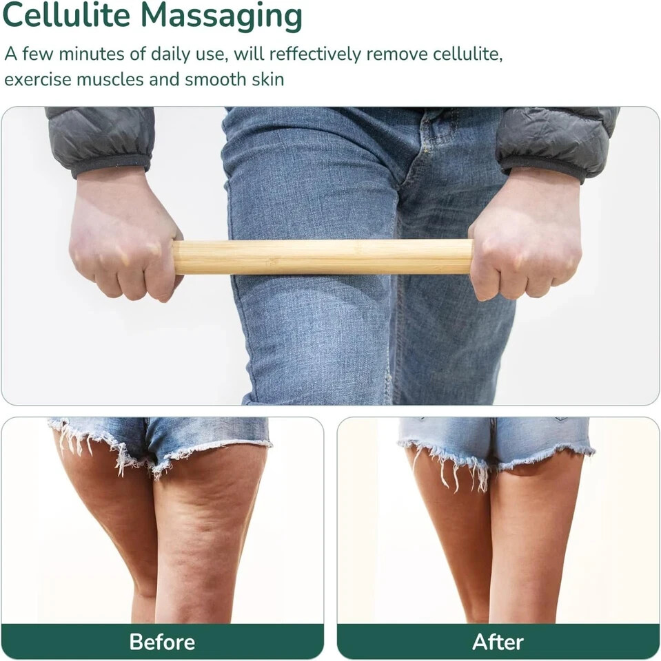1 PCS Solid Bamboo Massage Stick for Body Shaping Bamboo Massage Roller Stick