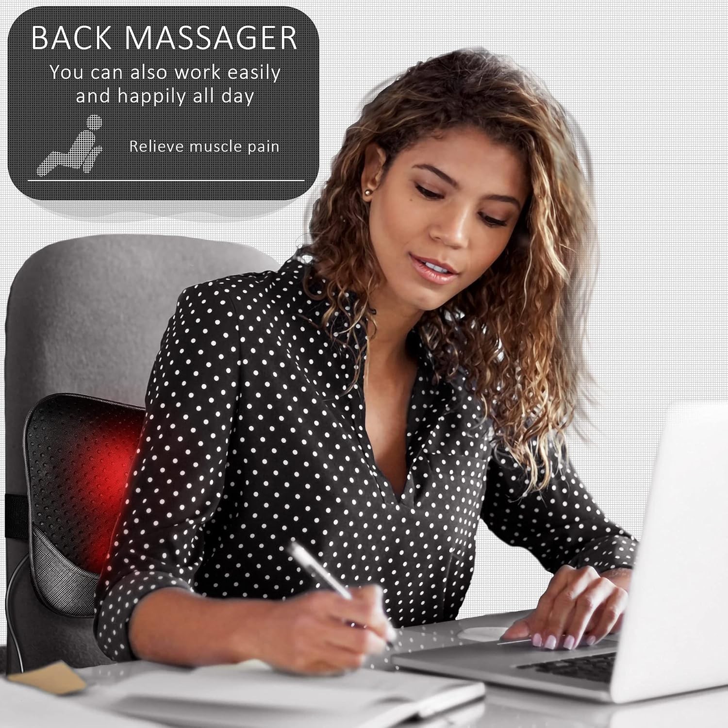 Portable Shiatsu Massage Pillow with Heat for Ultimate Relaxation – 3D Comfort