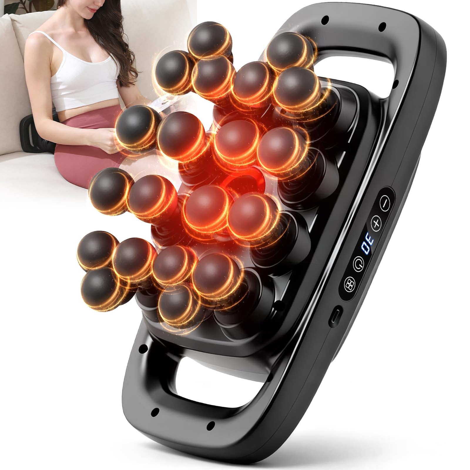 YAPINGJIAYOU 20-Head Massage Gun Set, Deep Tissue Percussion Massager White