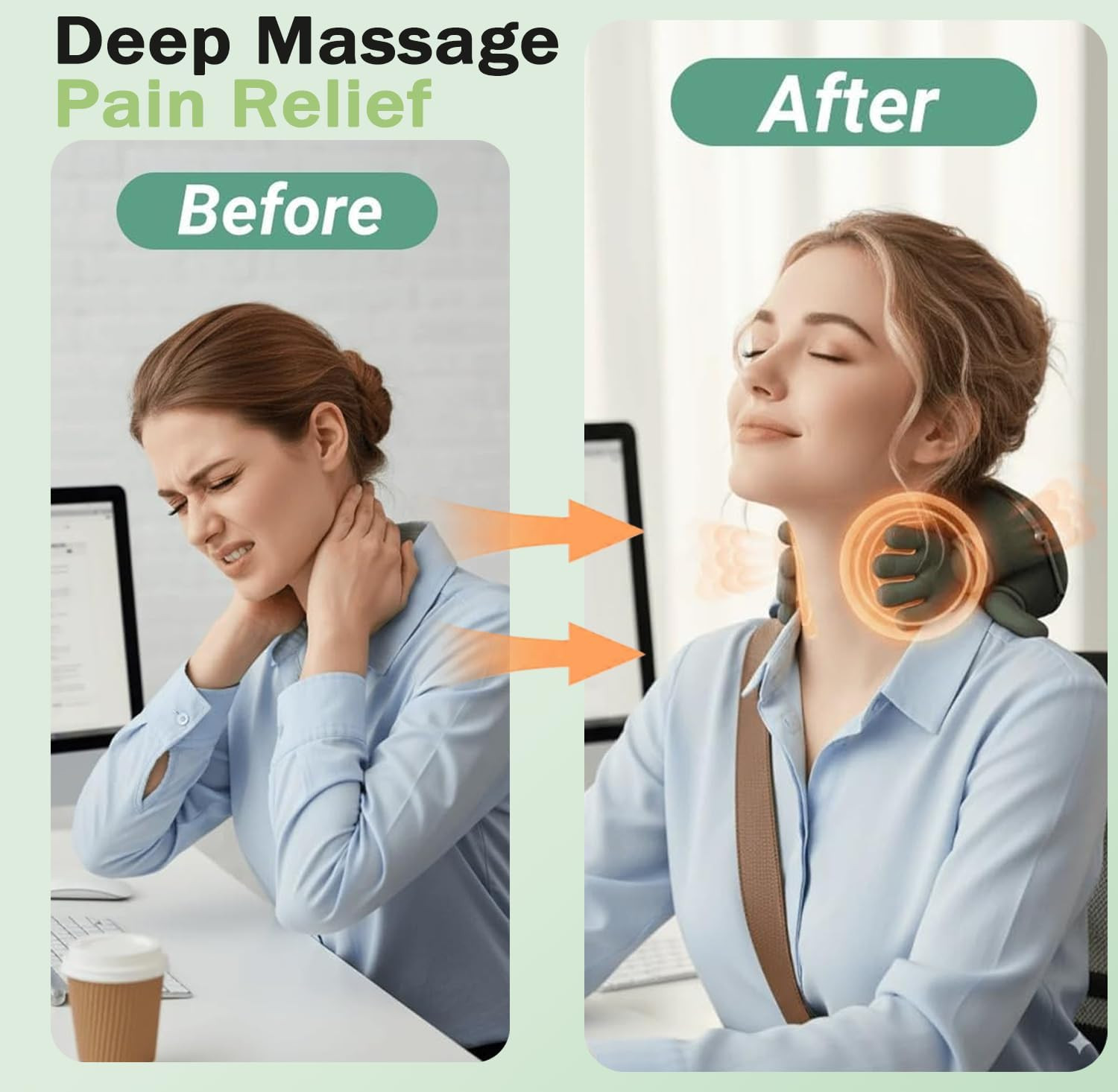 Neck Massager with Heat, 2026 New Electric Shiatsu Neck and Back Massager, Deep
