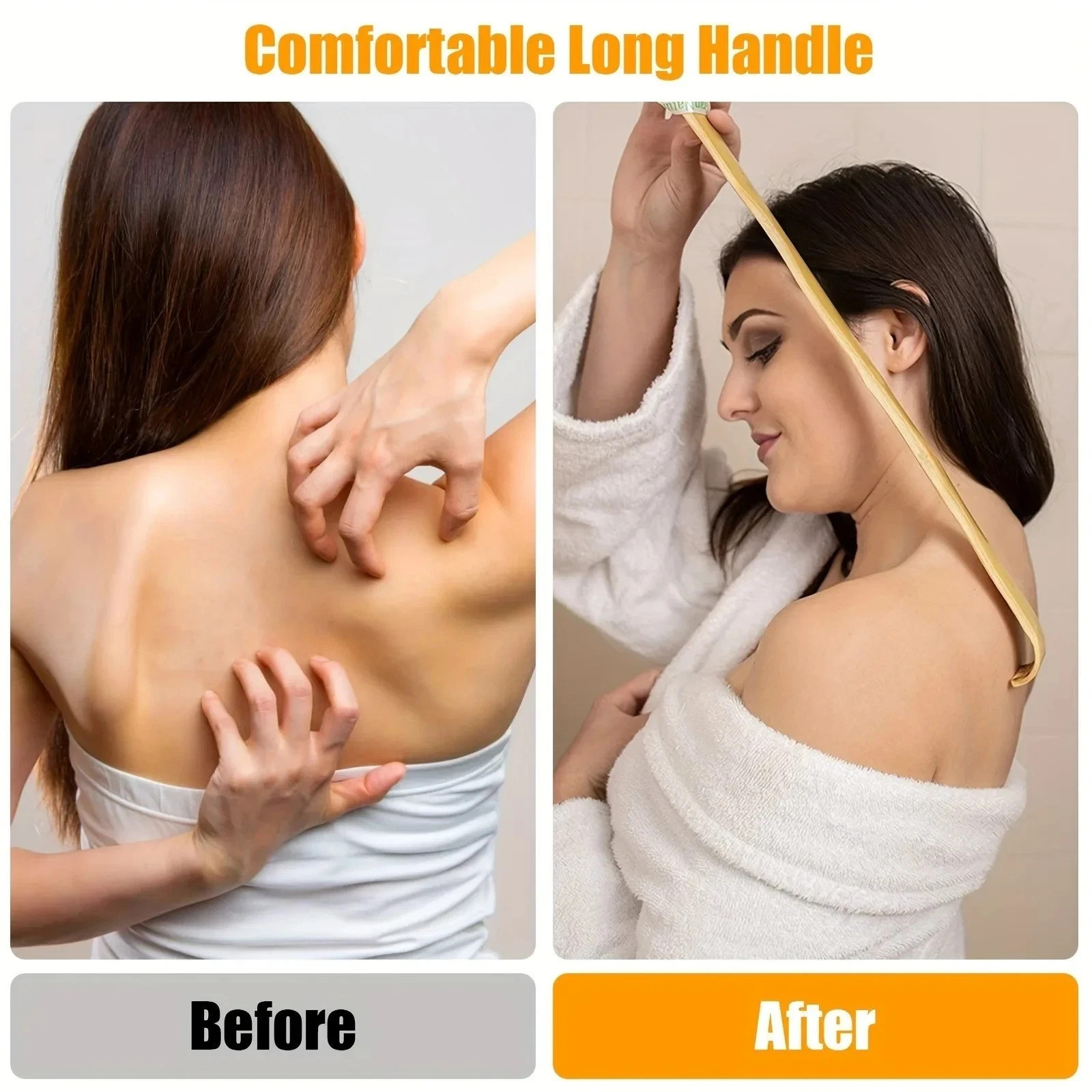 3Pcs Heavy-Duty Bamboo Back Scratcher: Therapeutic Long Handle Tool for Scratchi