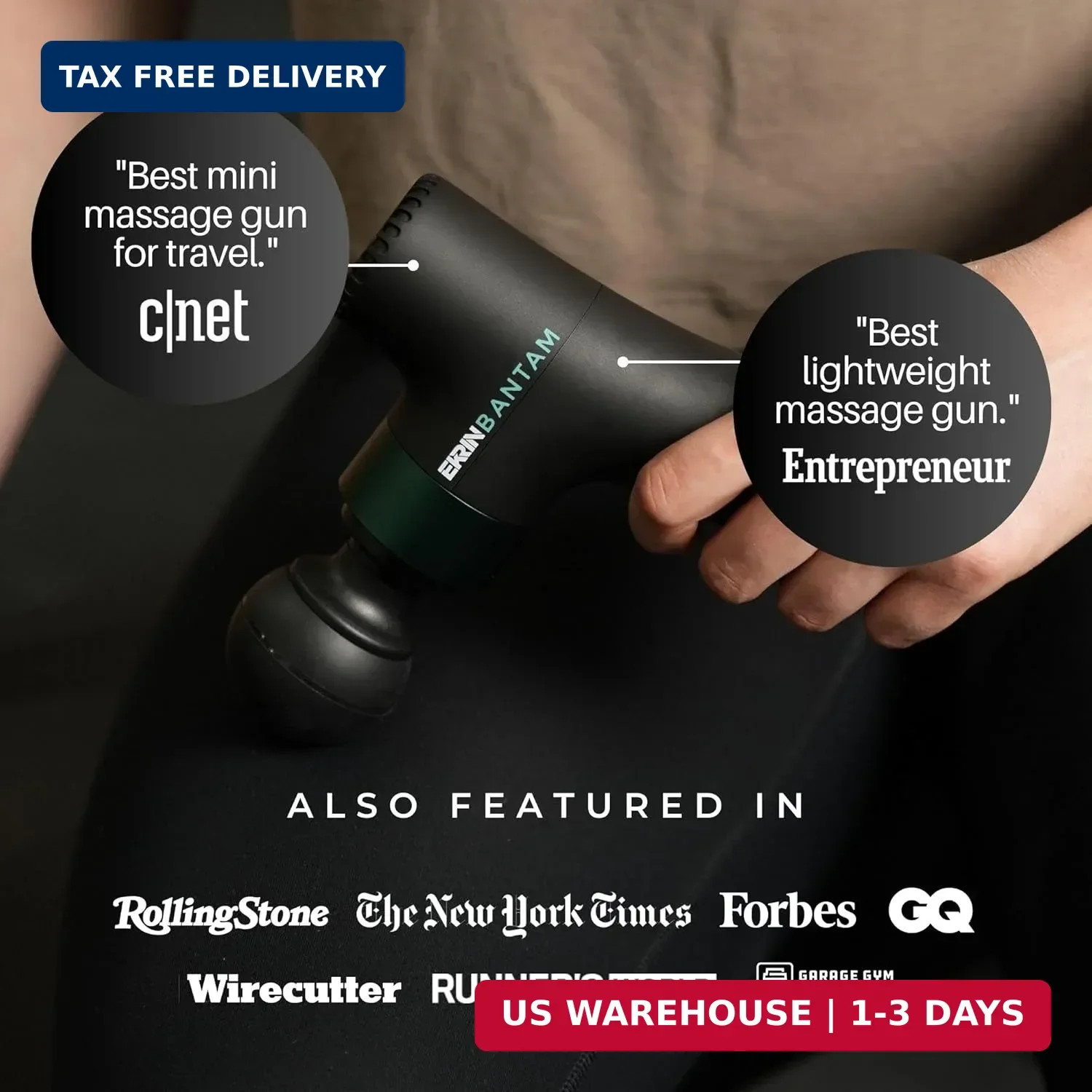 Mini Massage Gun Deep Tissue Muscle Massager Portable Travel Device