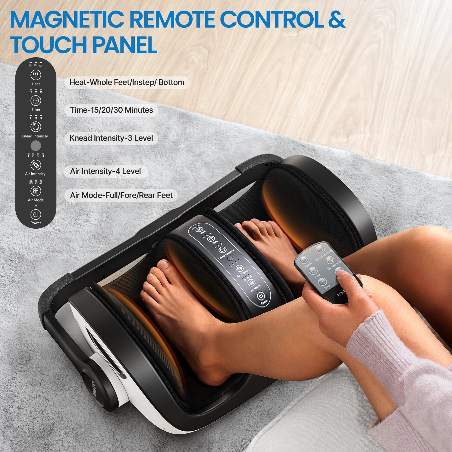 RENPHO Shiatsu Foot Massager with Heat Foot & Calf Massager Remote Control Gift