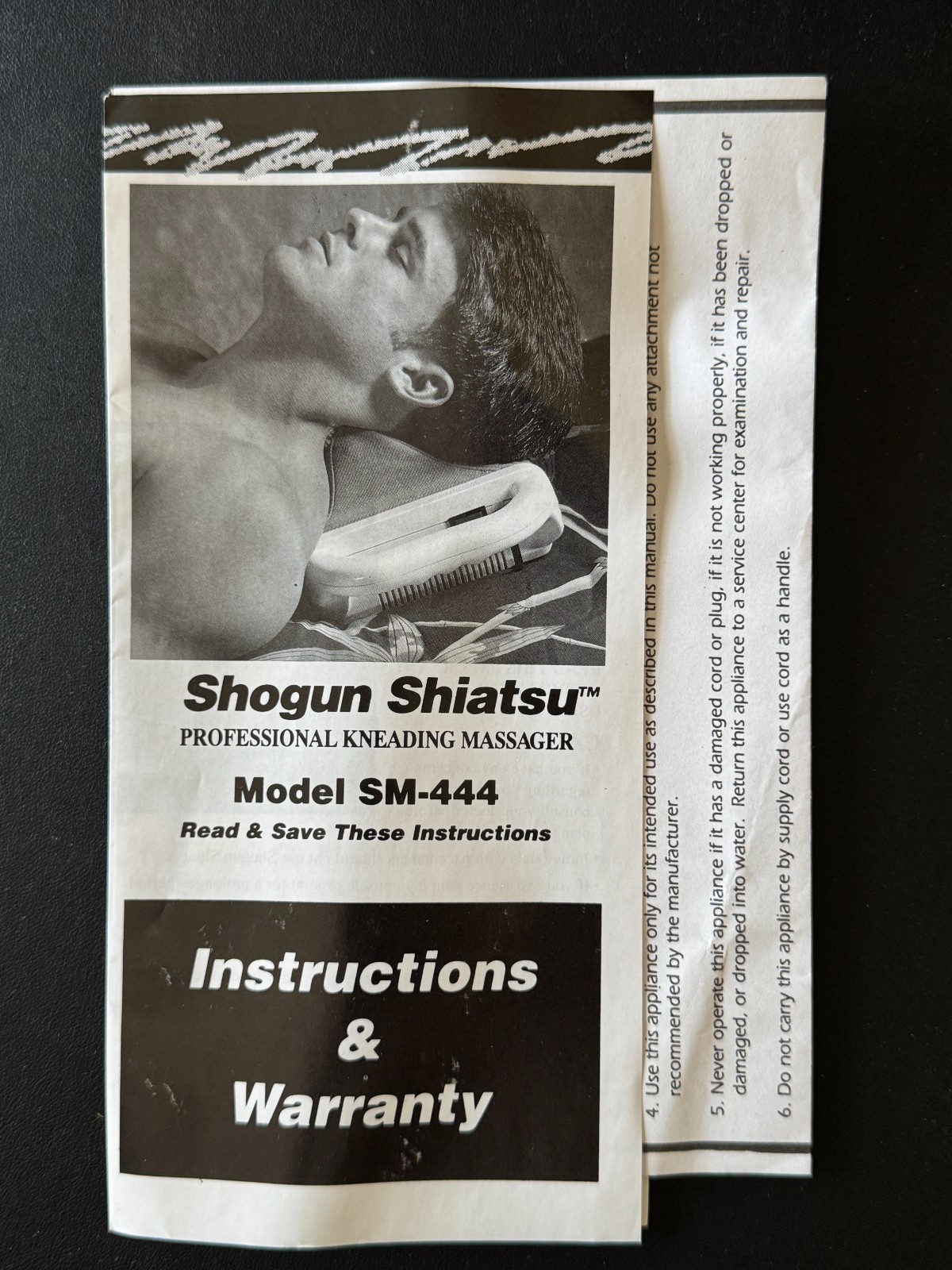 Homedics Shogun Shiatsu Kneading Massager, Box and Manual, Model SM-444 Portable