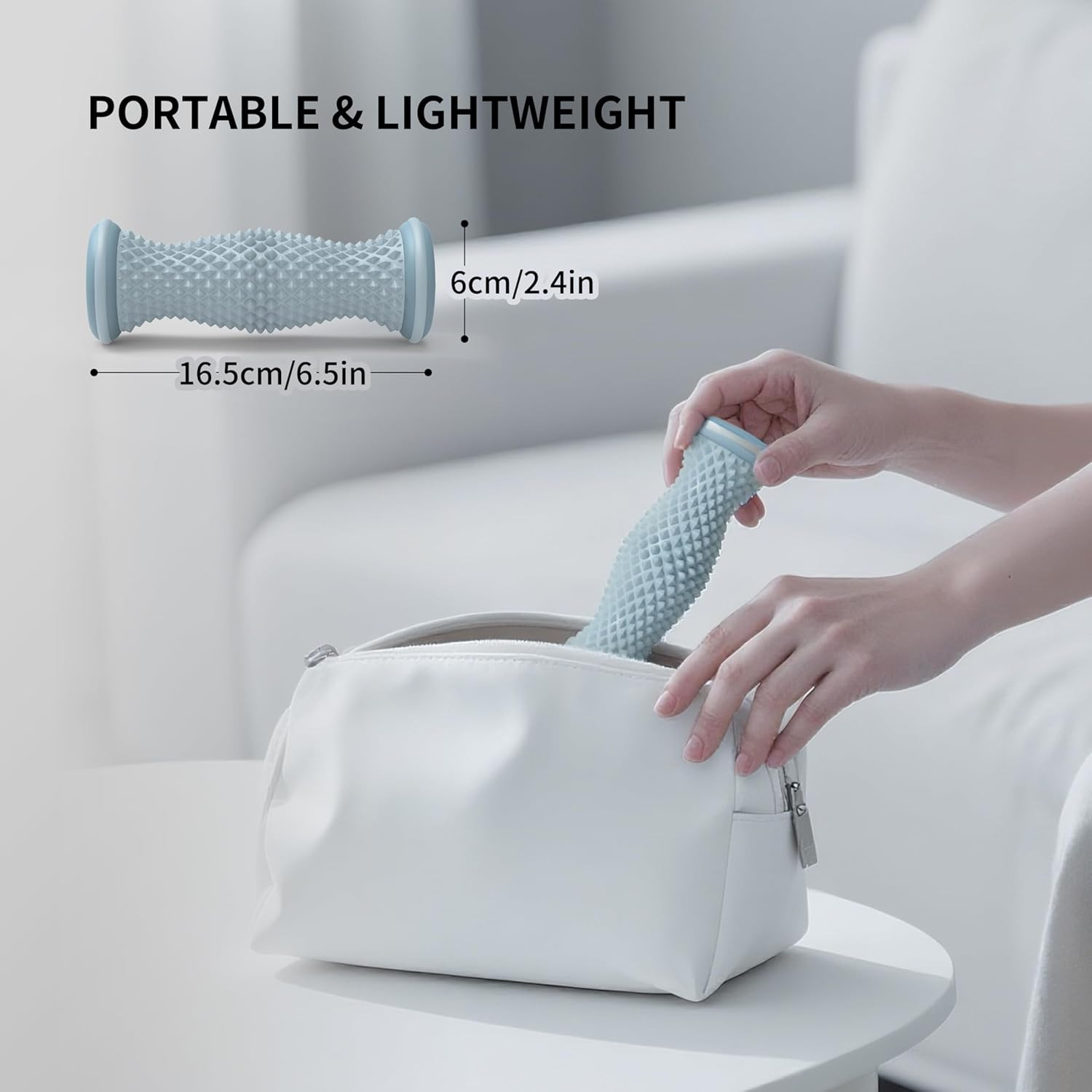 Foot Roller Massager for Plantar Fasciitis Relief, Portable Silent Deep Tissue M