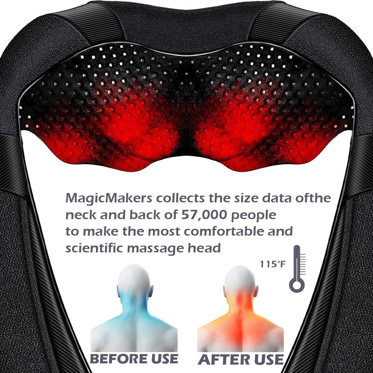 Mirakel Shiatsu Neck Back Massager with Heat for Pain Relief