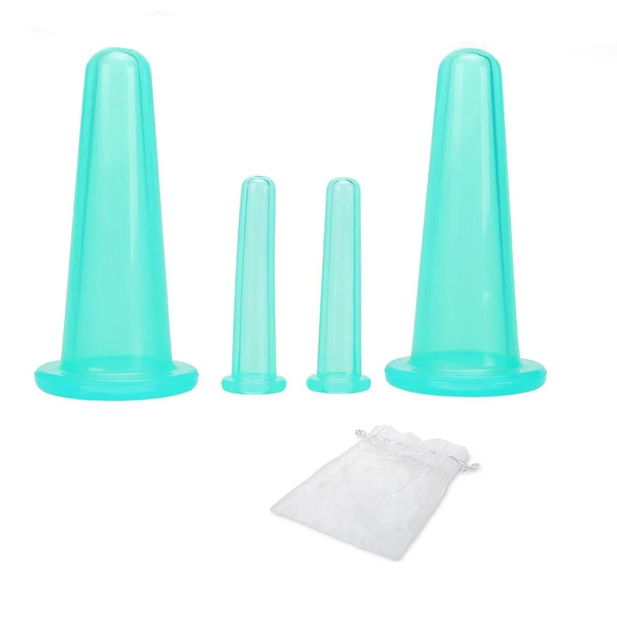 4Pcs Silicone Massage Body Cups Vacuum Cupping Face Skin Lifting Body Facial Cup