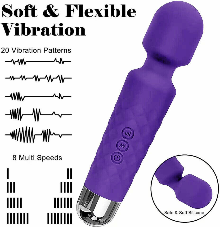 Mini Multi-Speed Magic Massager Wand Massage Powerful Full Body USB Rechargeable