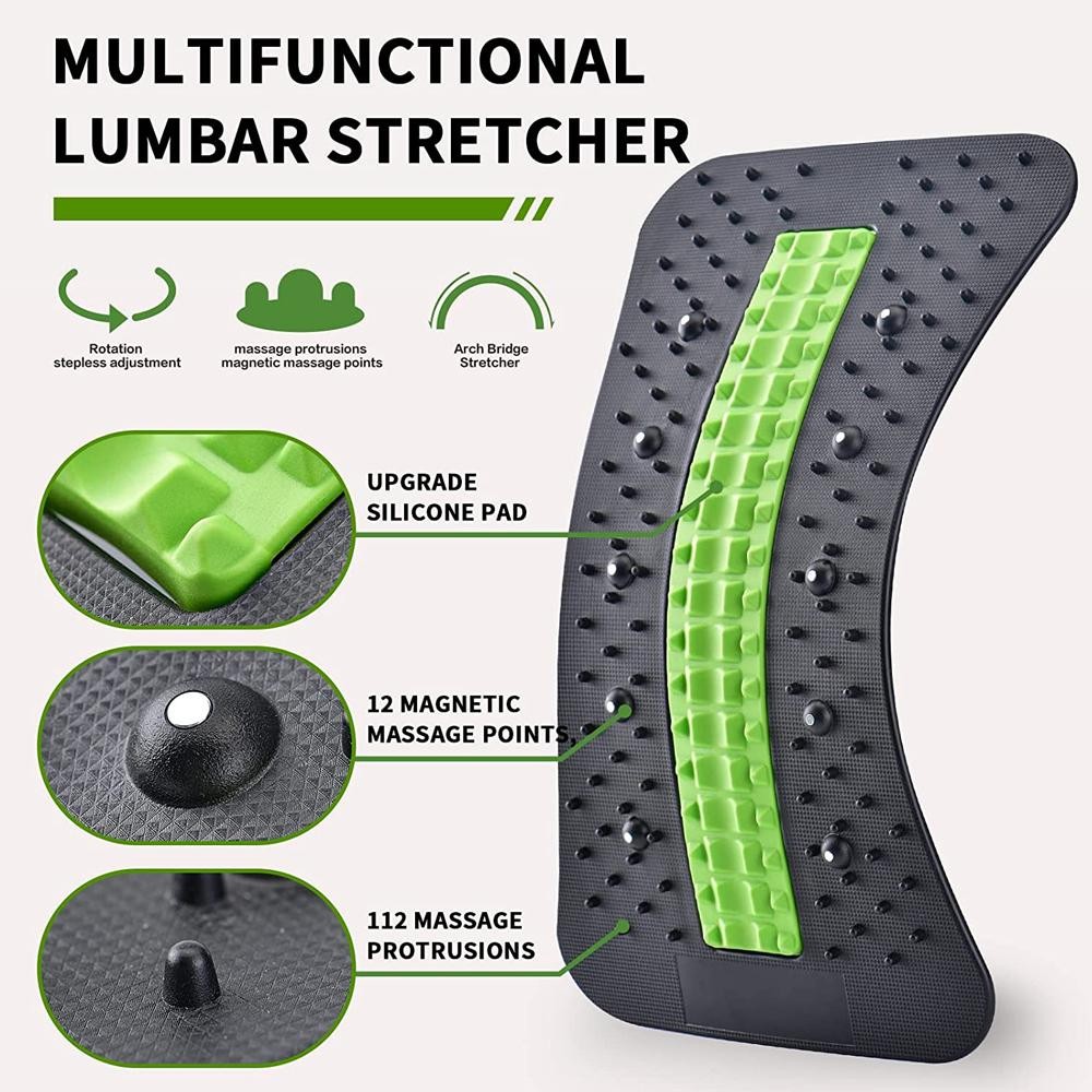 6th Gen Upgraded Back Stretcher Lumbar Support Magnetic Massage Pain Relief Padש