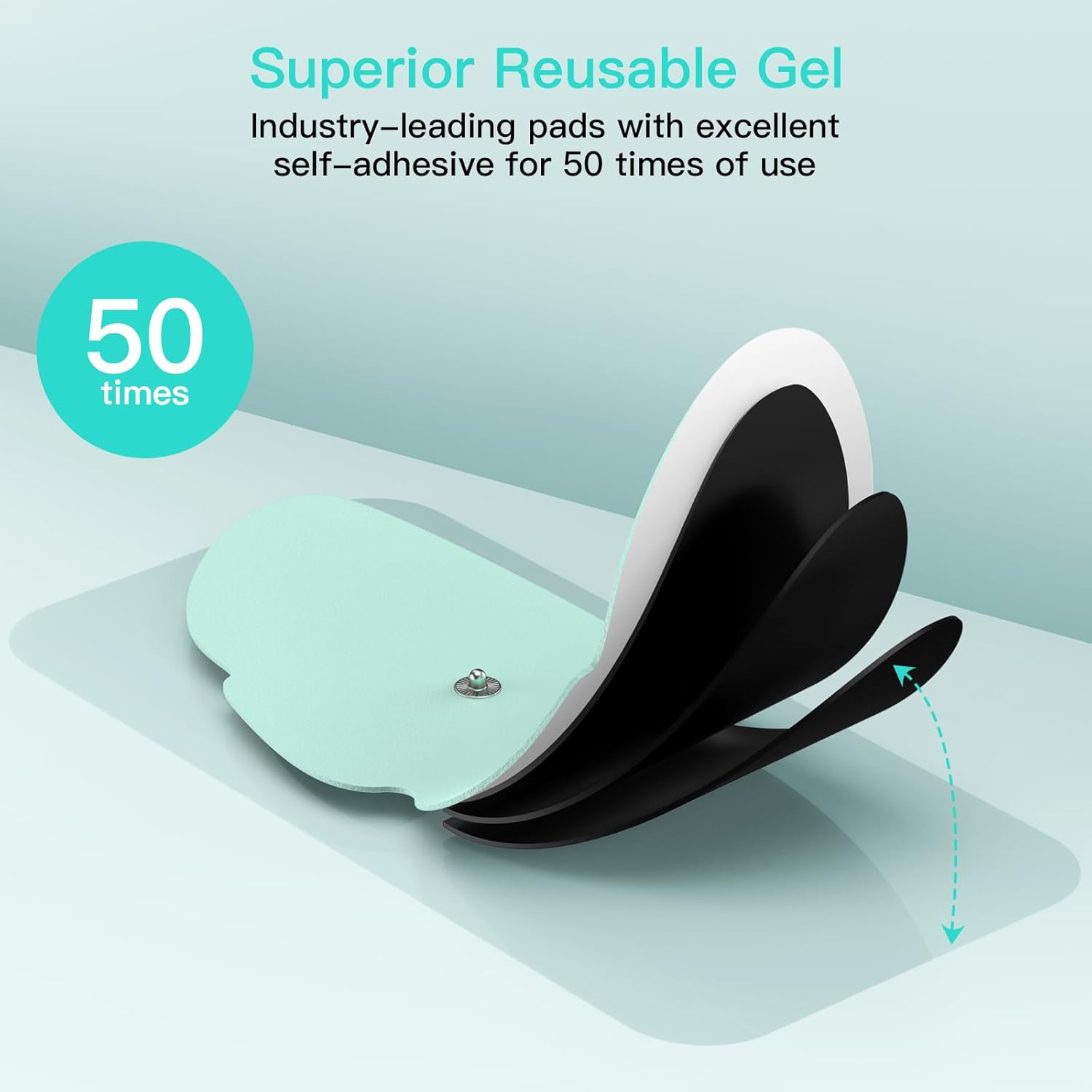 Tens Unit Wireless Electrode Pads 4 Pack, with Standard 3.5Mm Snap-In Connector