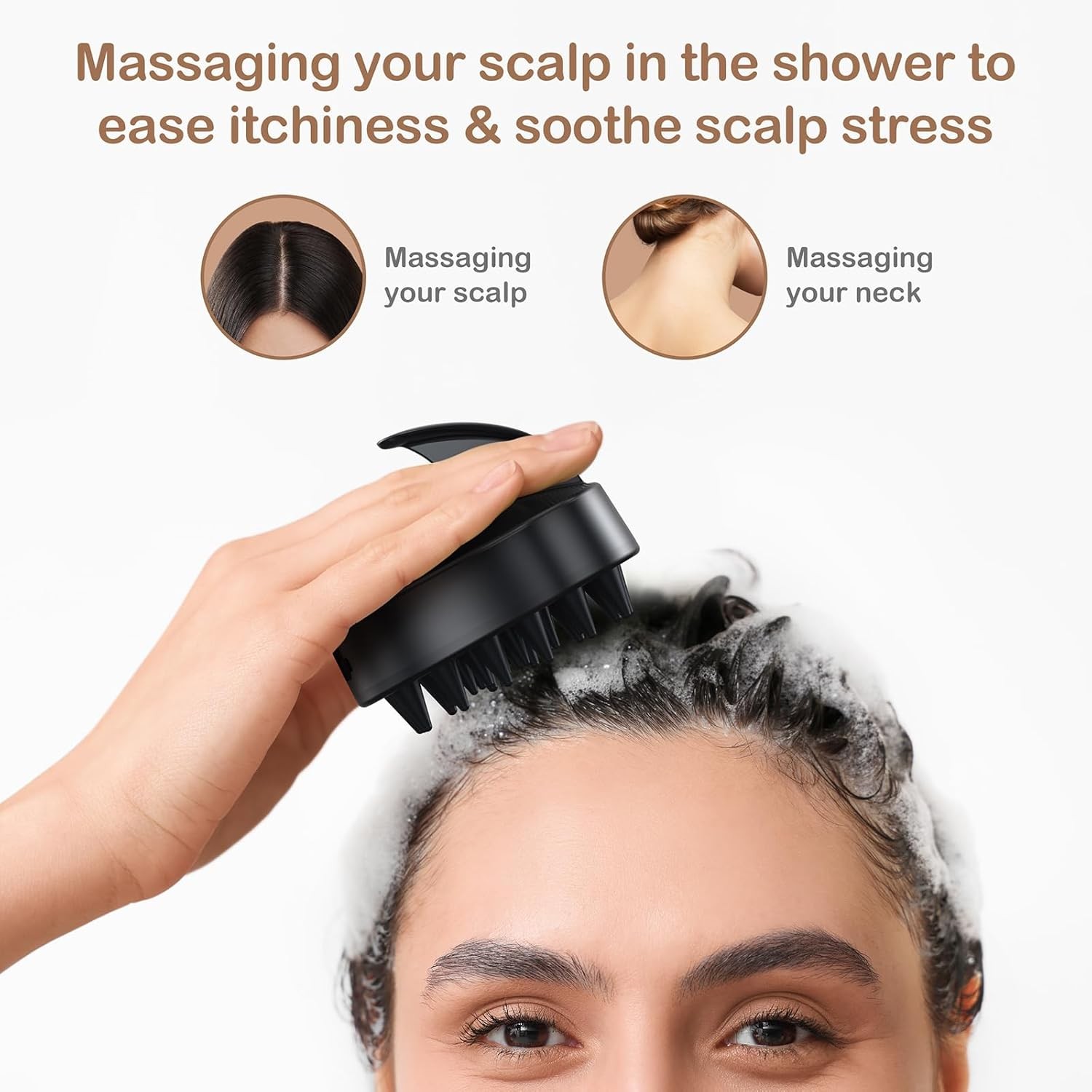 Electric Scalp Head Massager Cordless Hair Head Massager 3-Level Vibration Wet