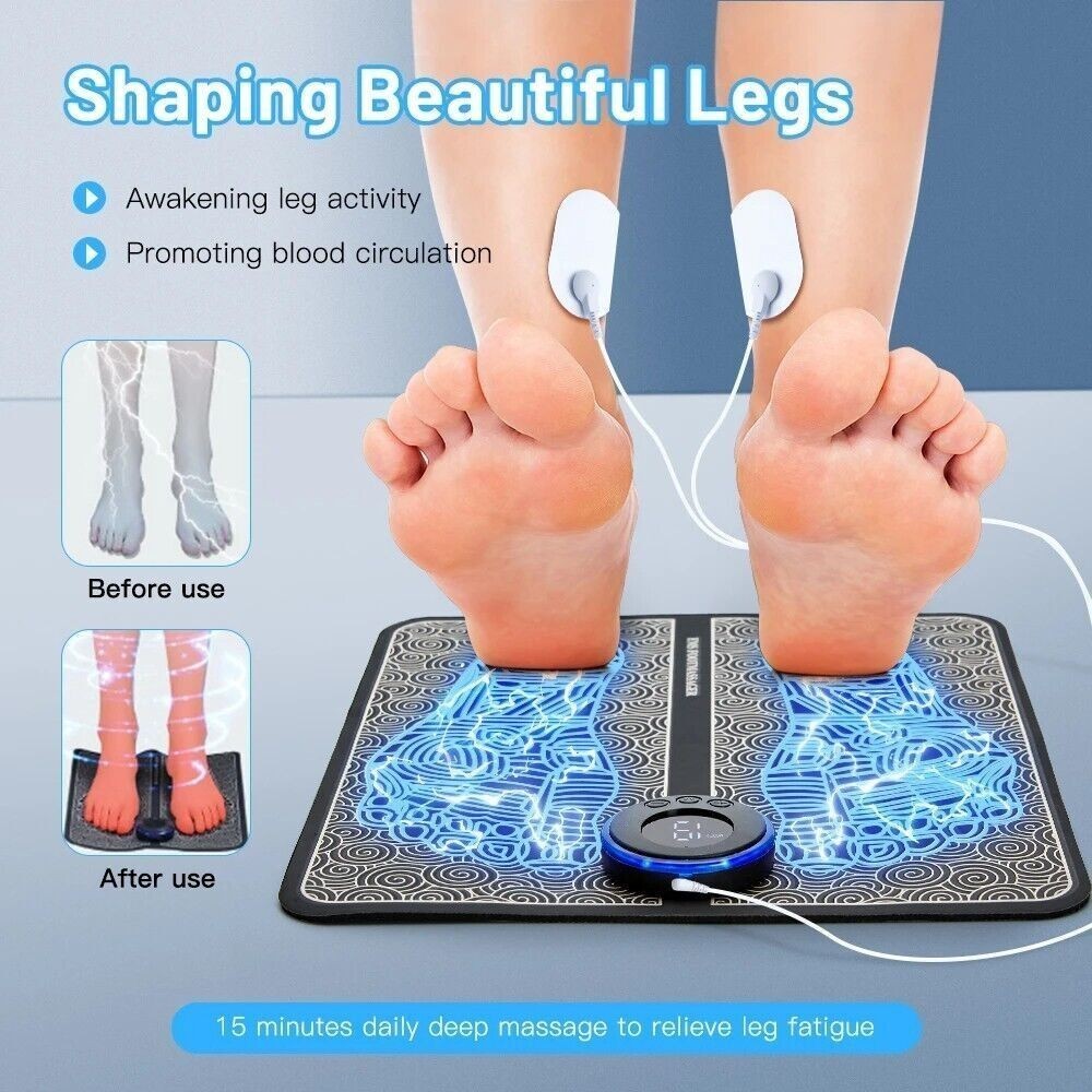 19 Level EMS Electric Foot Massager Pad Muscle Stimulator Blood Circulation Mat