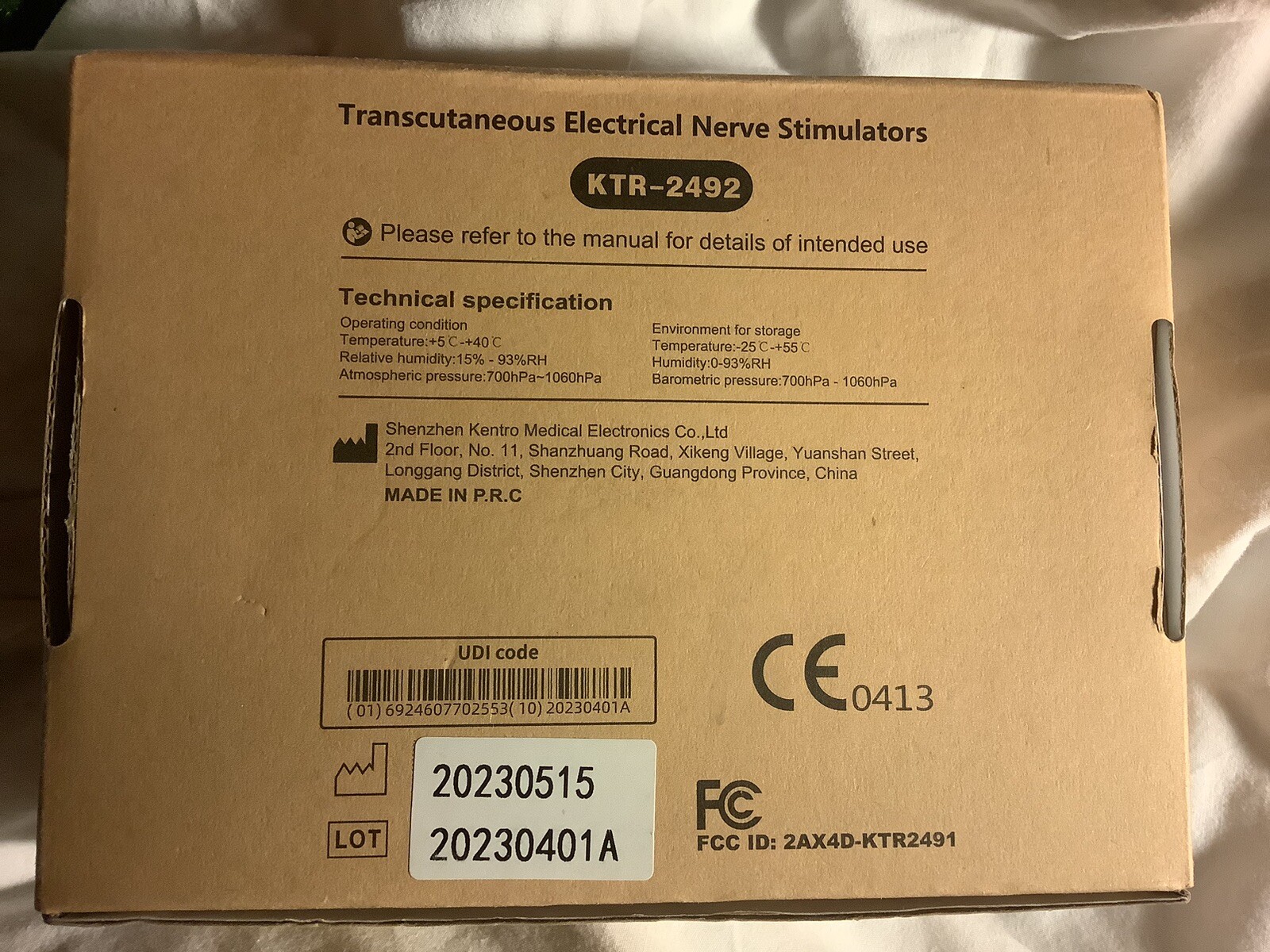 NEOCARBON TRANSCUTANEOUS ELECTRICAL STIMULATOR, NEW IN BOX, MODEL KTR-2492