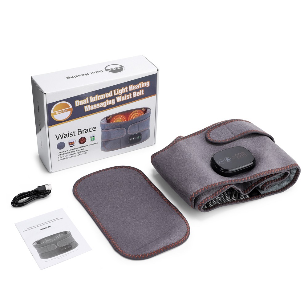 Massage Belt Electric Infrared Heated with Vibration for Lower Back Pain Relief
