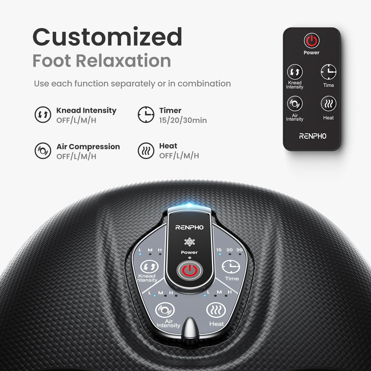 Renpho Foot Massager Machine Heat 2026 Upgraded Shiatsu Foot Massager For