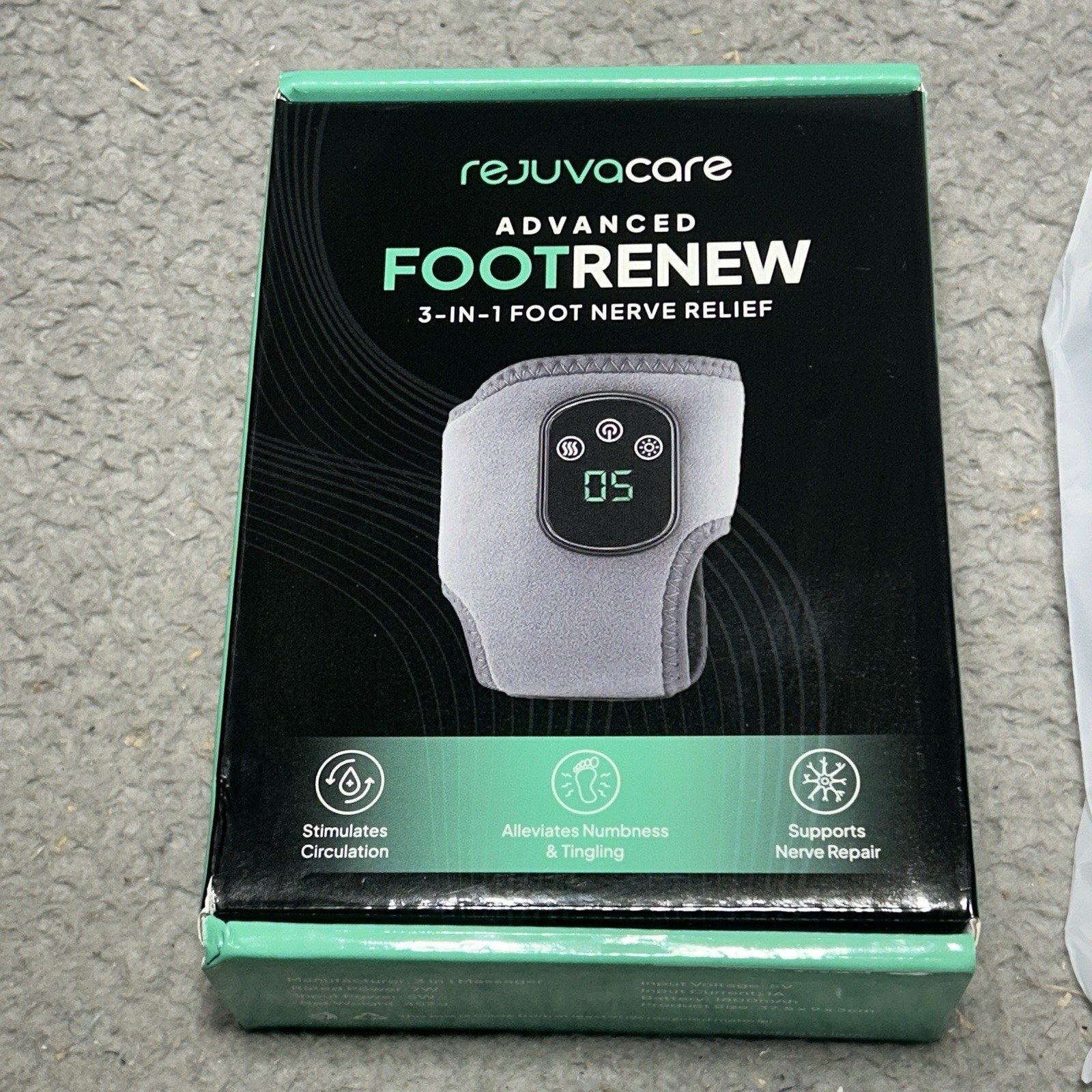 RejuvaCare Advanced Foot Renew 3 in 1 Foot Nerve Relief Massager in Box